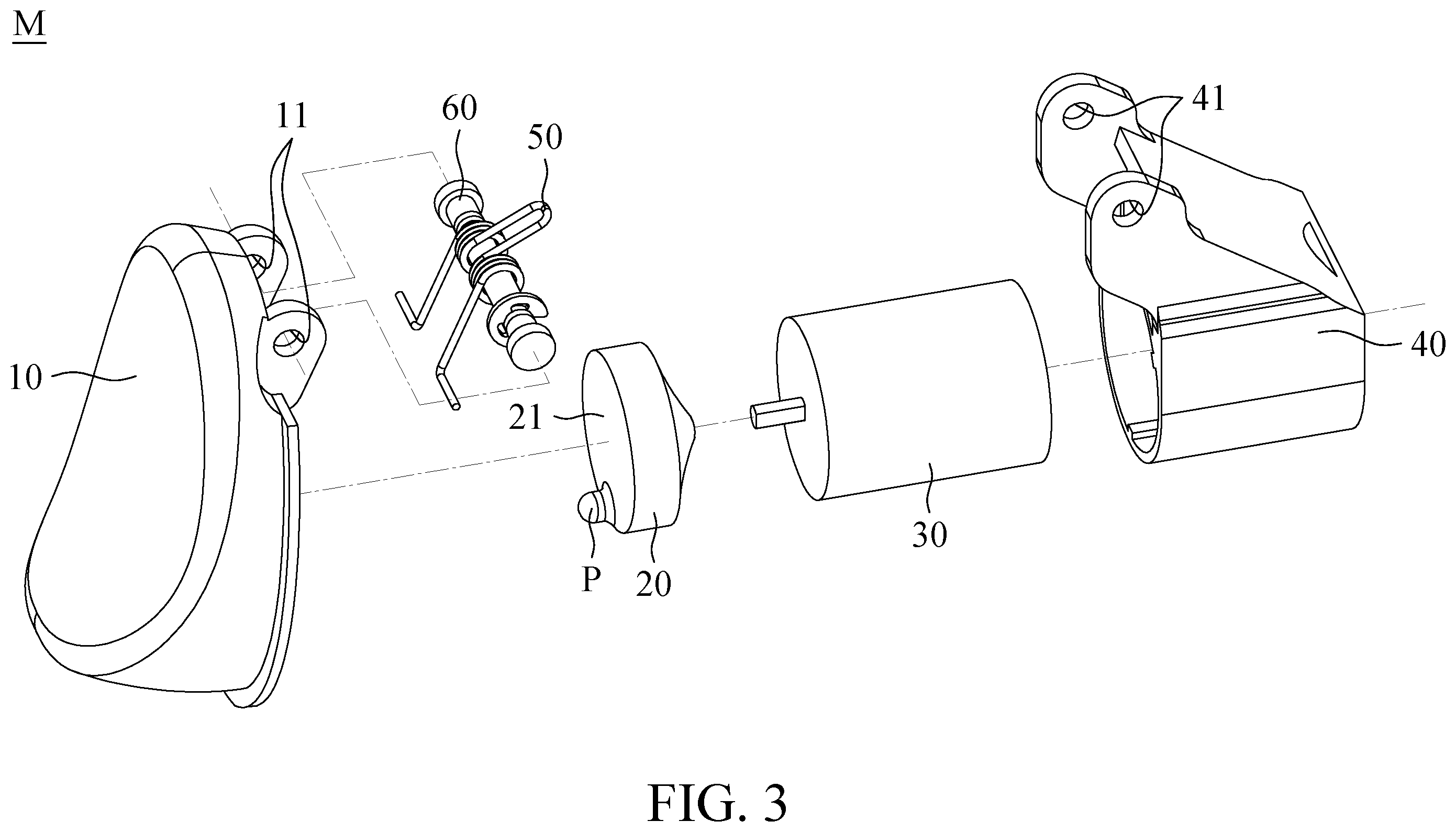 Patent US12576333 Figure 3 – Gaming joystick and button mechanism thereof