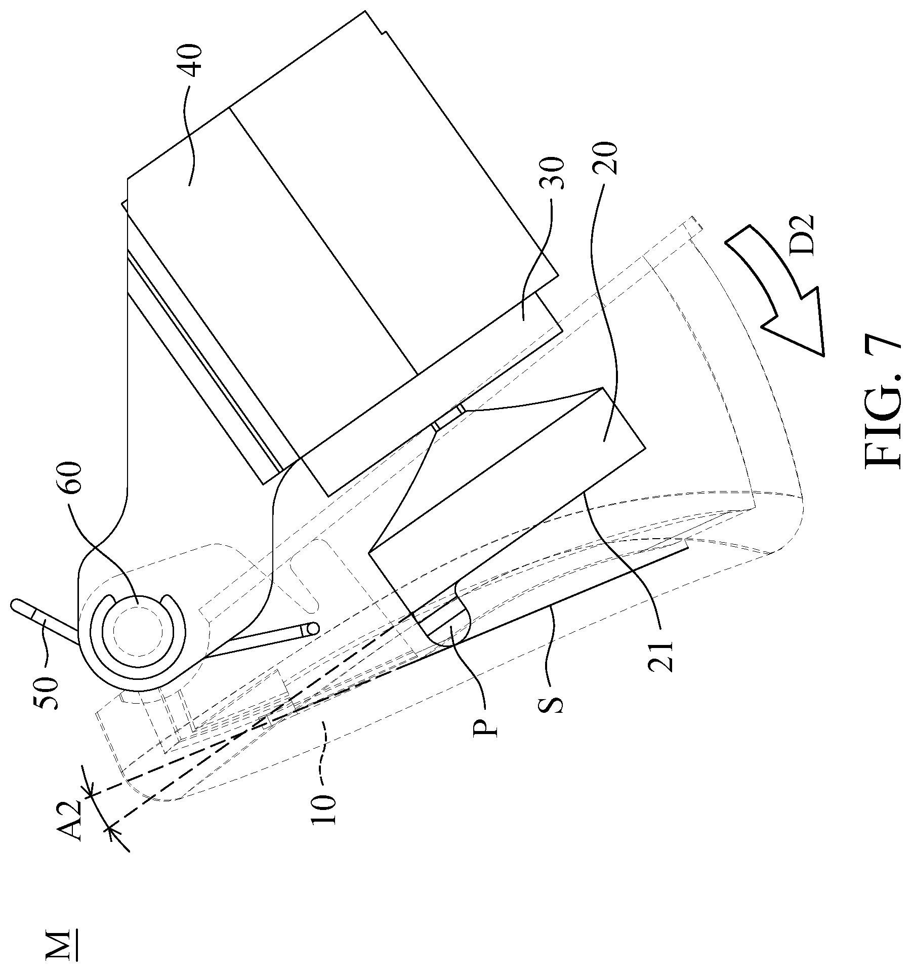 Patent US12576333 Figure 7 – Gaming joystick and button mechanism thereof