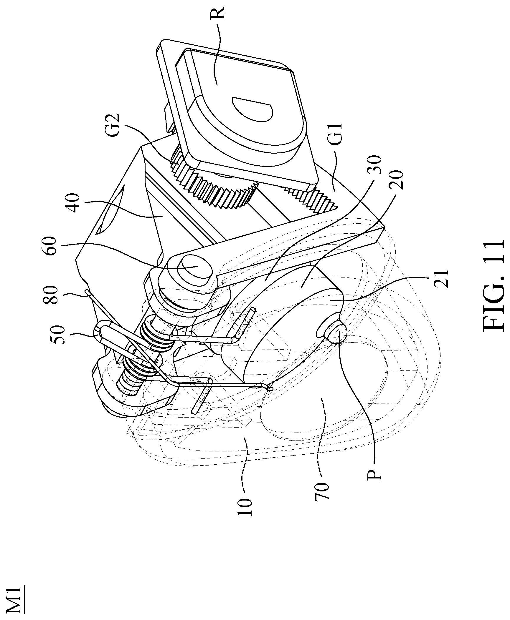 Patent US12576333 Figure 11 – Gaming joystick and button mechanism thereof