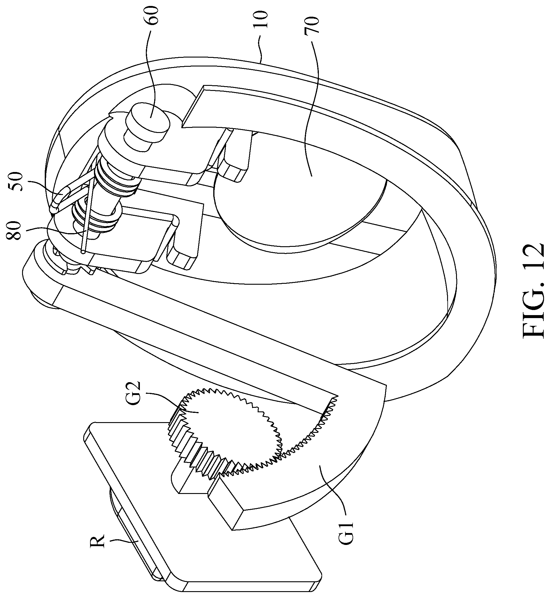 Patent US12576333 Figure 12 – Gaming joystick and button mechanism thereof