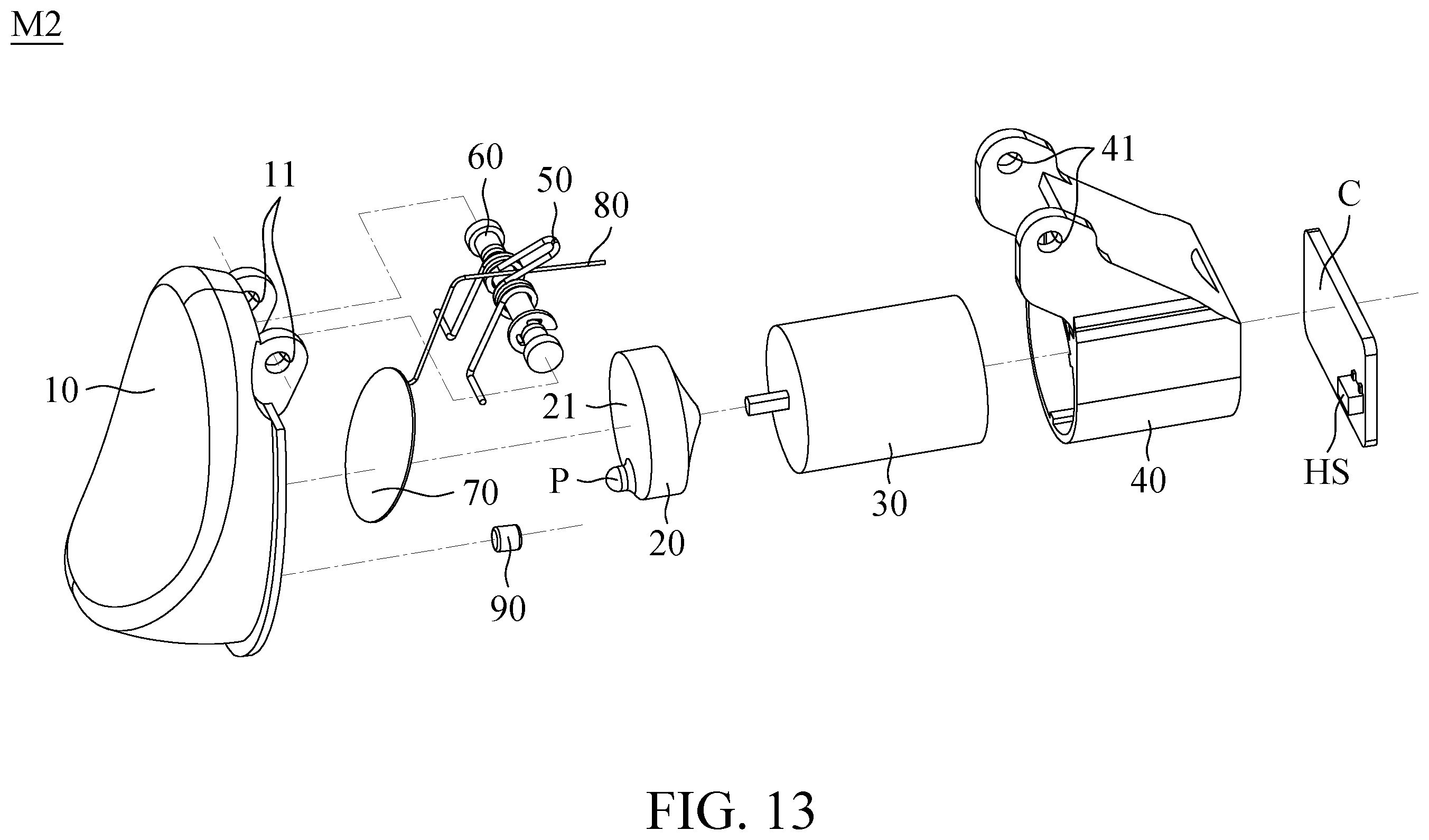 Patent US12576333 Figure 13 – Gaming joystick and button mechanism thereof