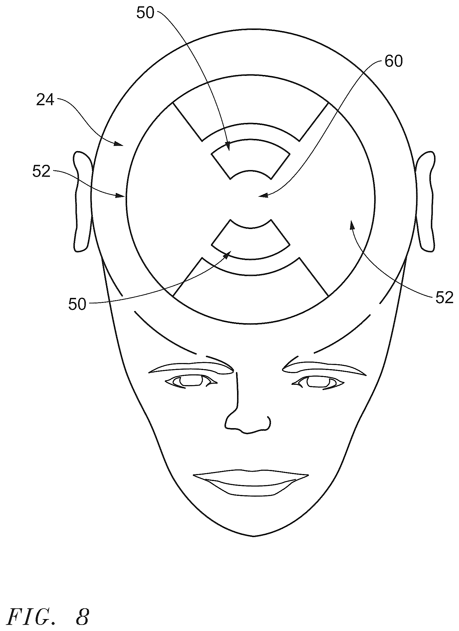 Patent US12576342 Figure 8 – Tabletop totem