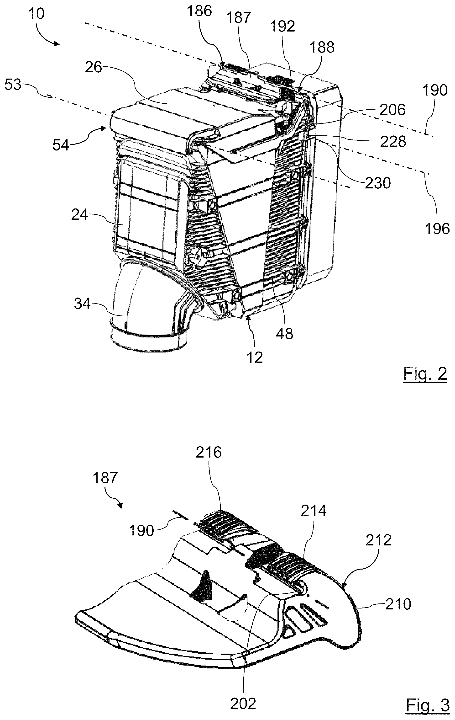 Patent US12576357 Figure 2 – Filter housing of a filter for a fluid and filter
