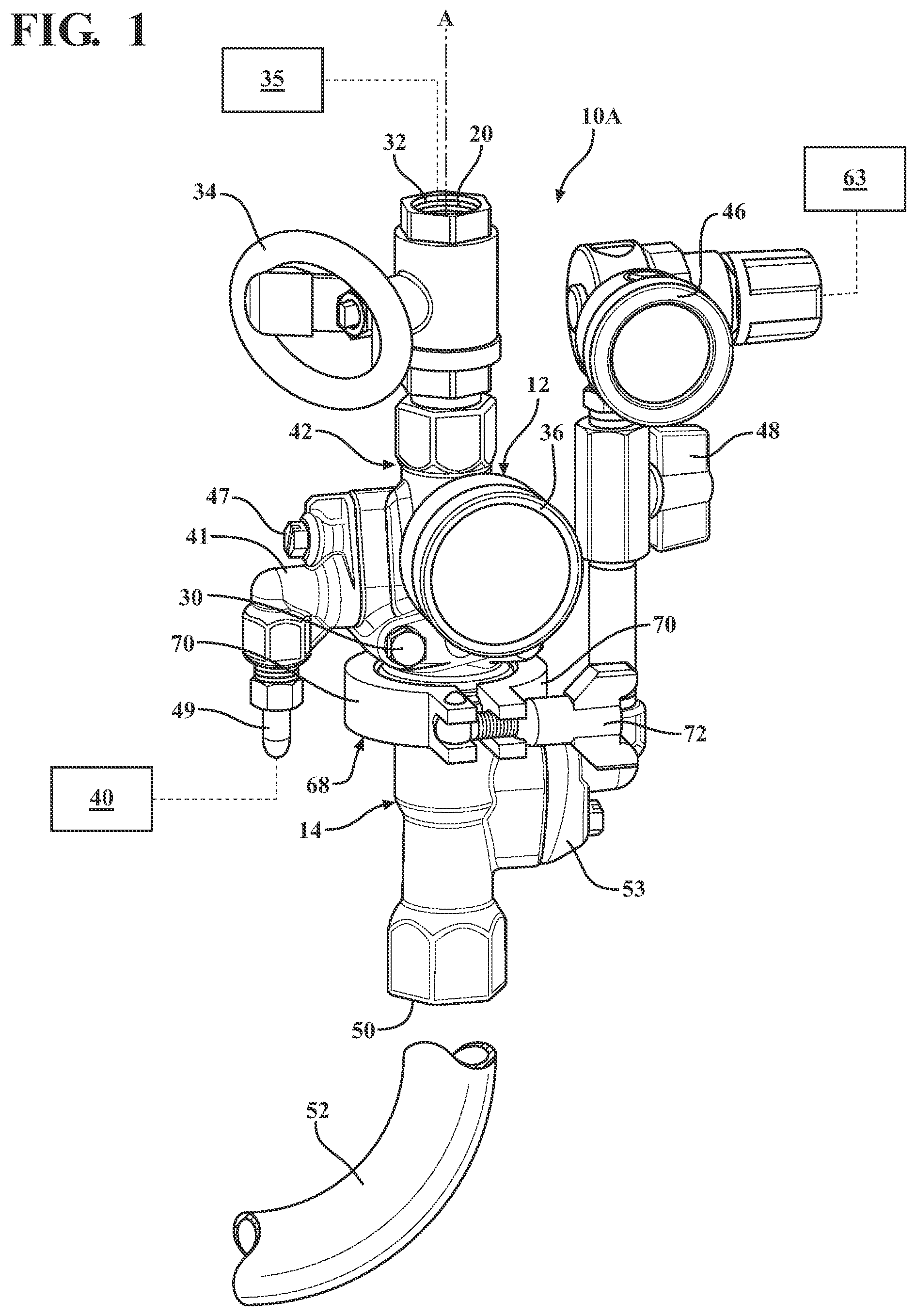 Patent US12576371 Figure 1 – Solution applicator assembly with removable flow control insert