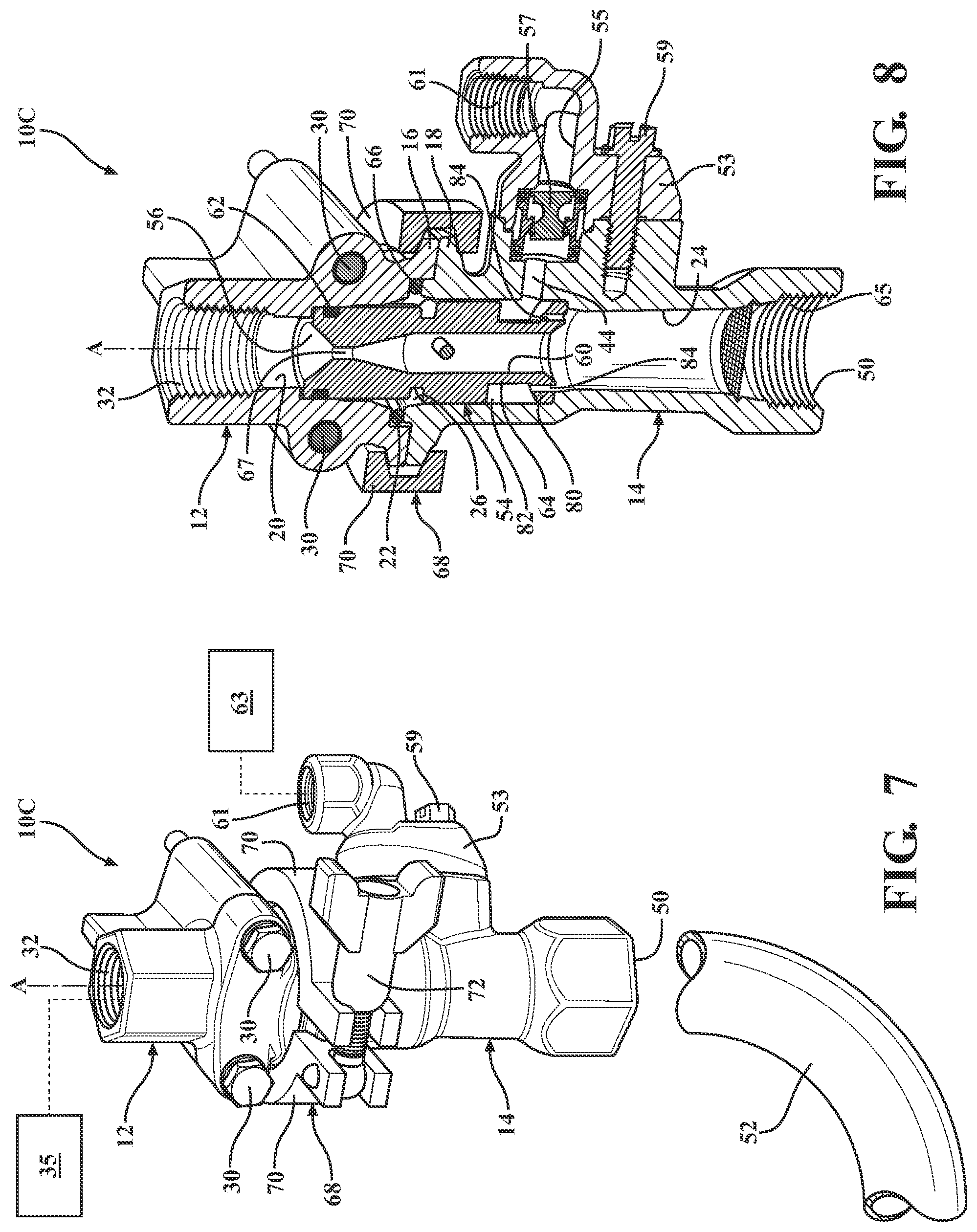 Patent US12576371 Figure 5 – Solution applicator assembly with removable flow control insert