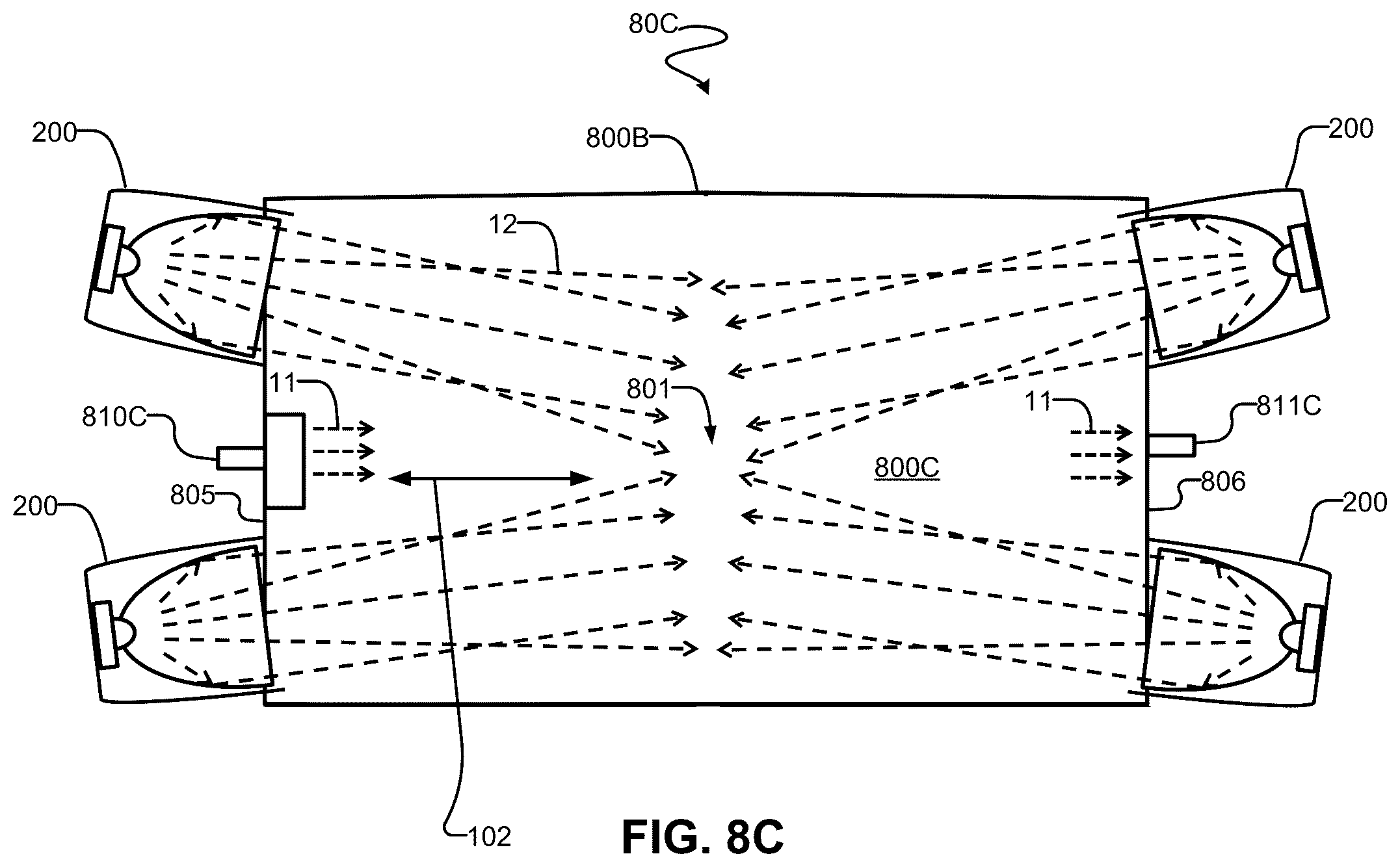 Patent US12576383 Figure 18 – Multi-reflector photoreactor for controlled irradiation of fluid