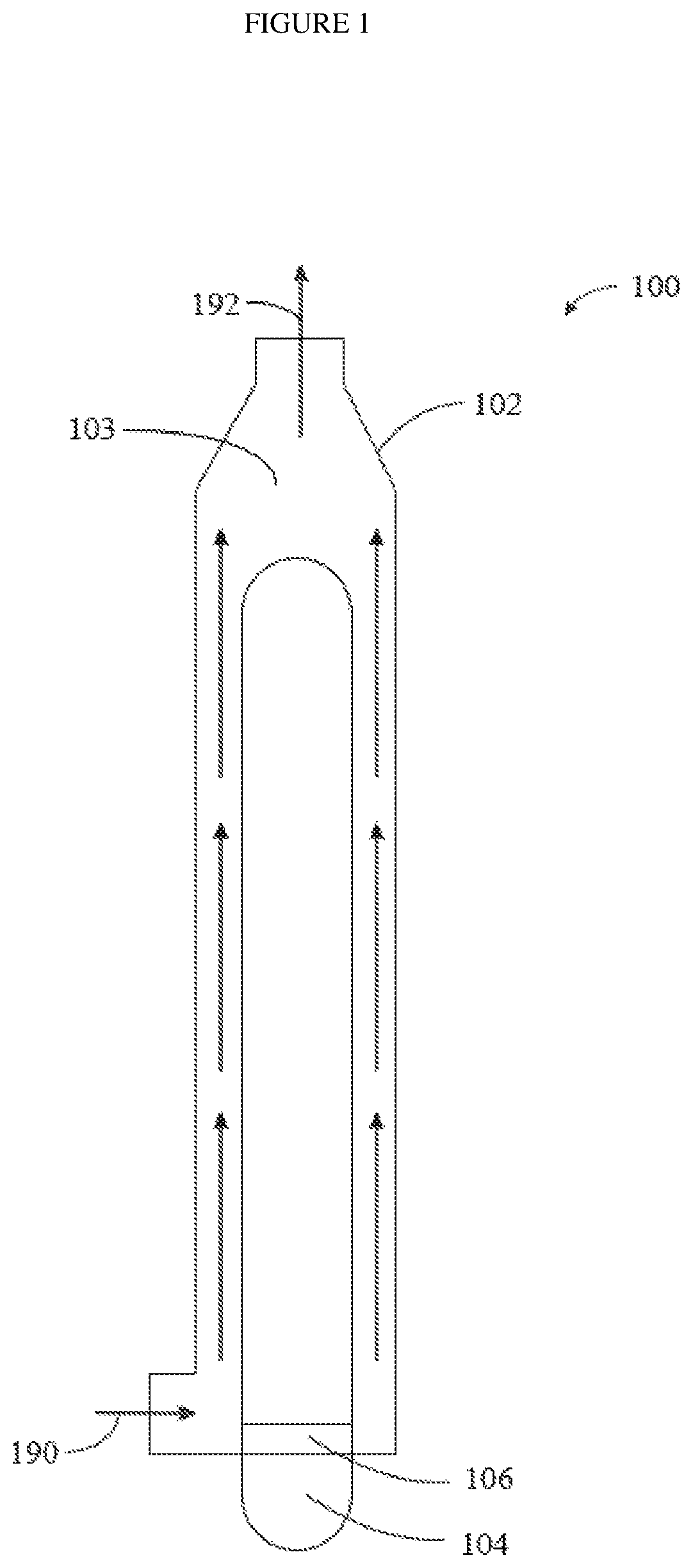 Patent US12576384 Figure 1 – Internally heated reactor for hydrocarbon conversion