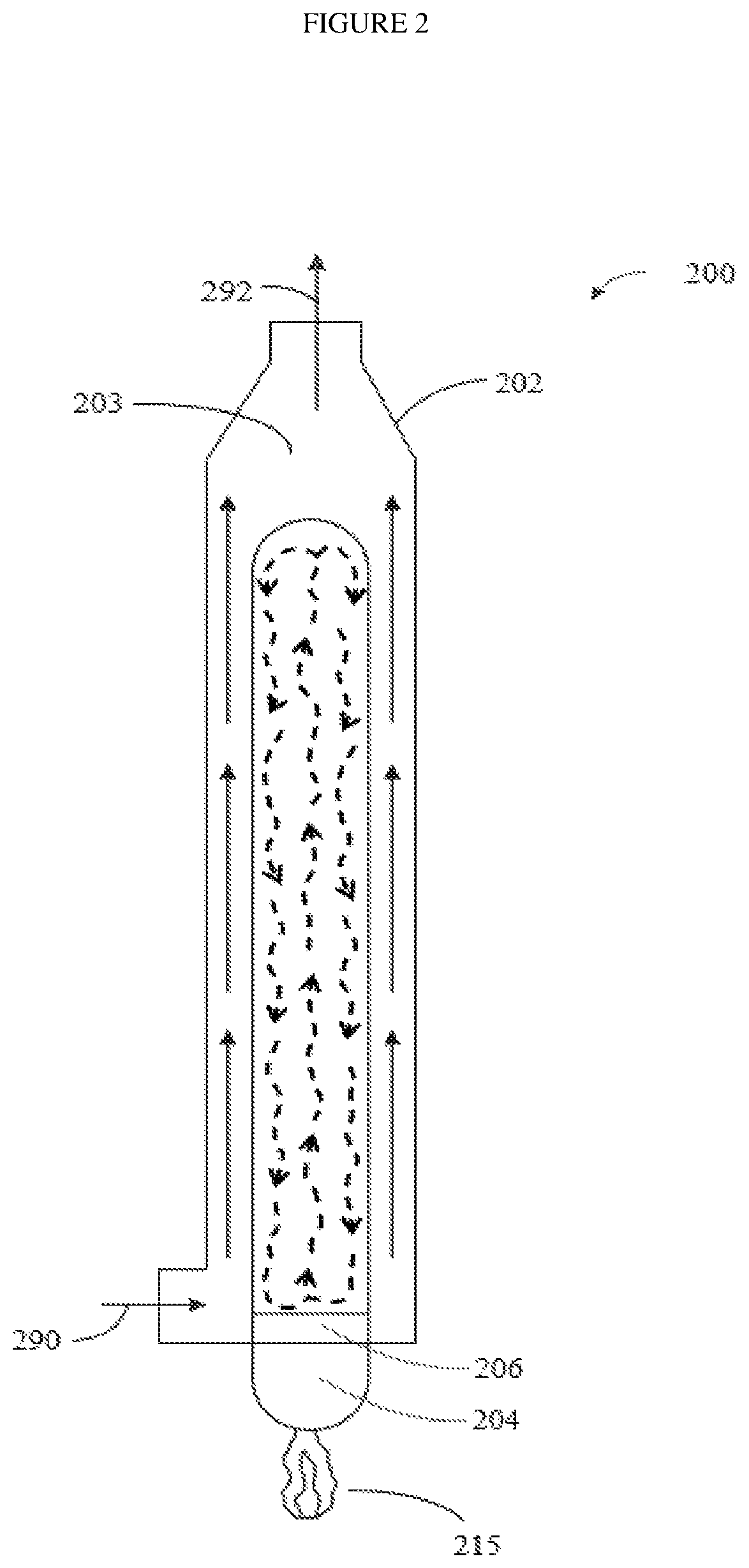 Patent US12576384 Figure 2 – Internally heated reactor for hydrocarbon conversion
