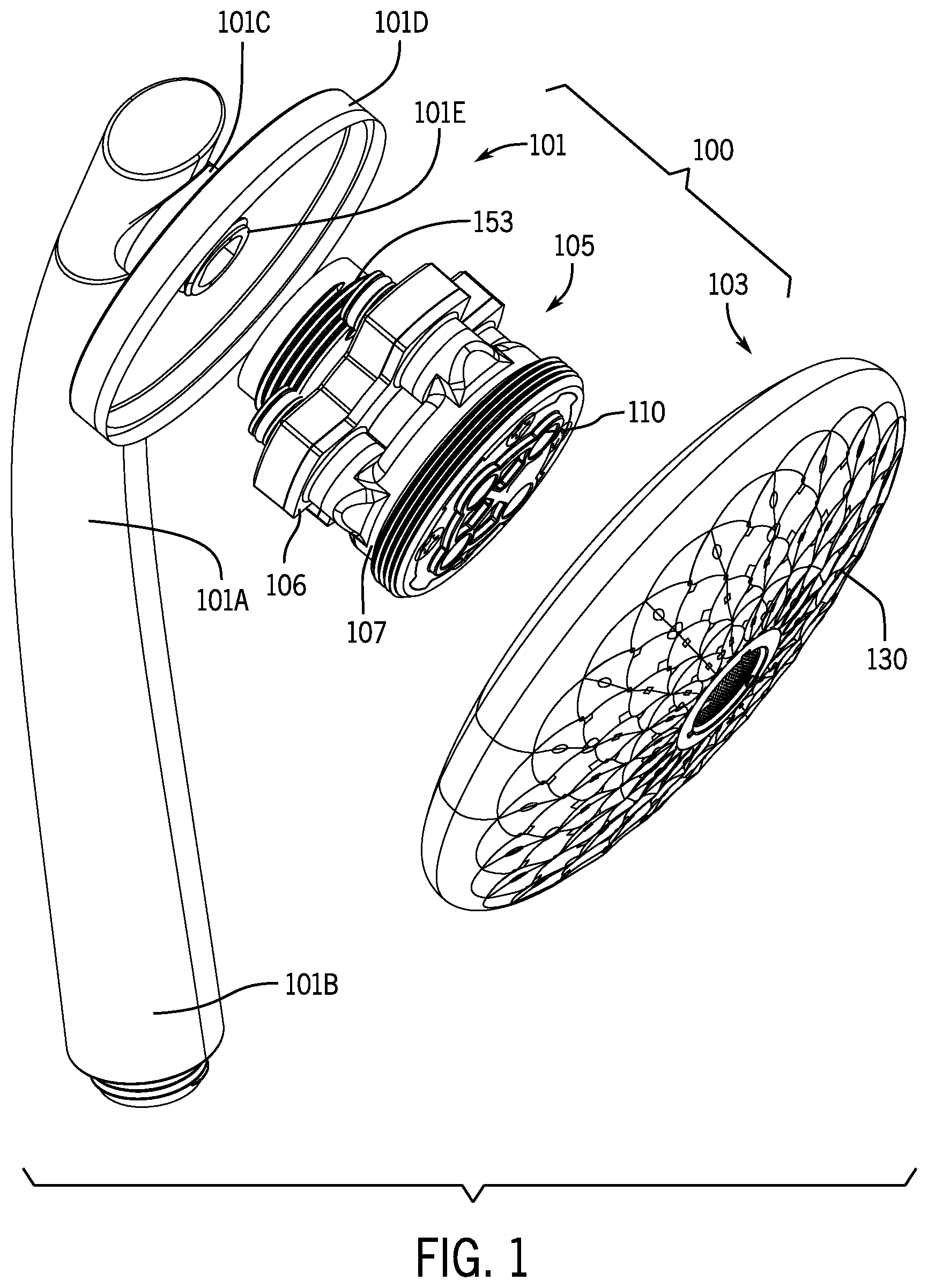 Patent US12576411 Figure 1 – Direct access spray selection engine for water delivery devices