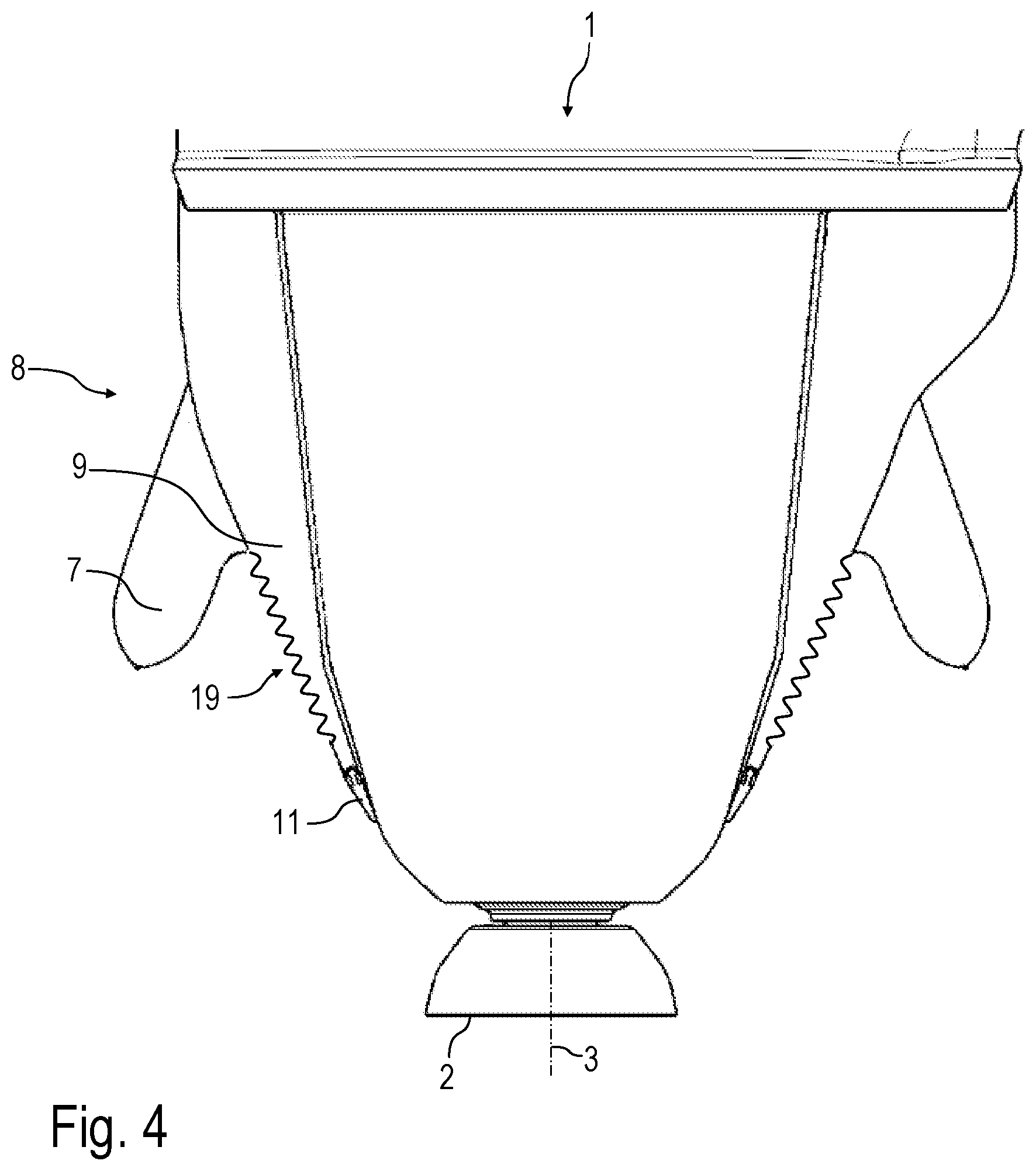 Patent US12576414 Figure 3 – Electrode arrangement for a rotary atomizer and associated operating method