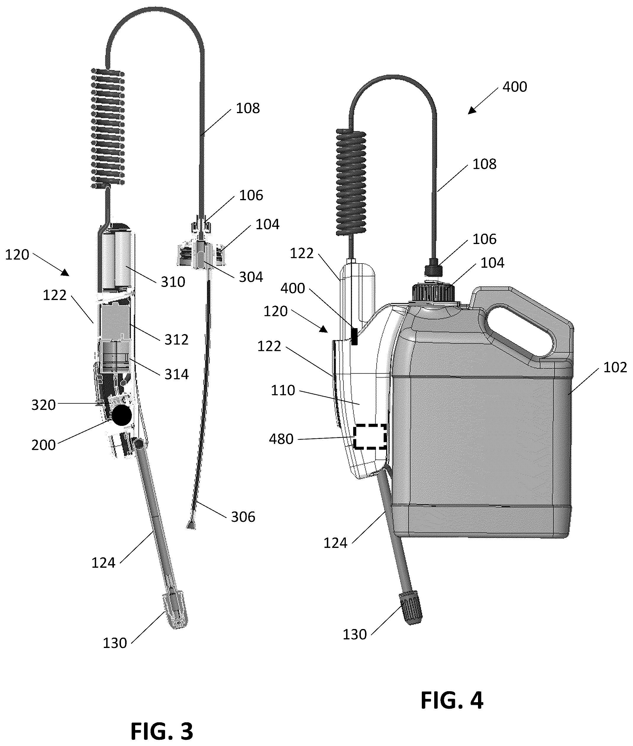 Patent US12576415 Figure 2 – Hand-held sprayers with key readers and keyed refill units