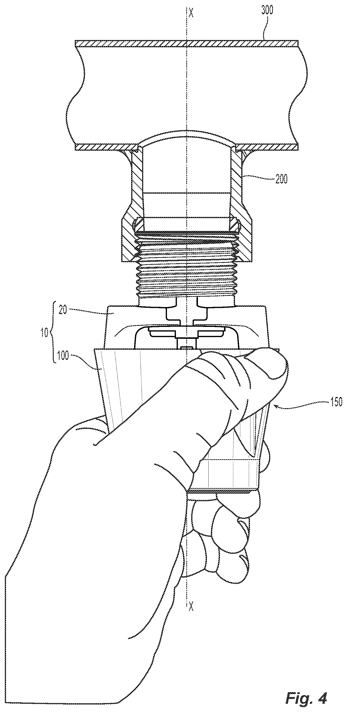 Patent US12576419 Figure 7 – Protective cover and installation tool for fire protection sprinklers