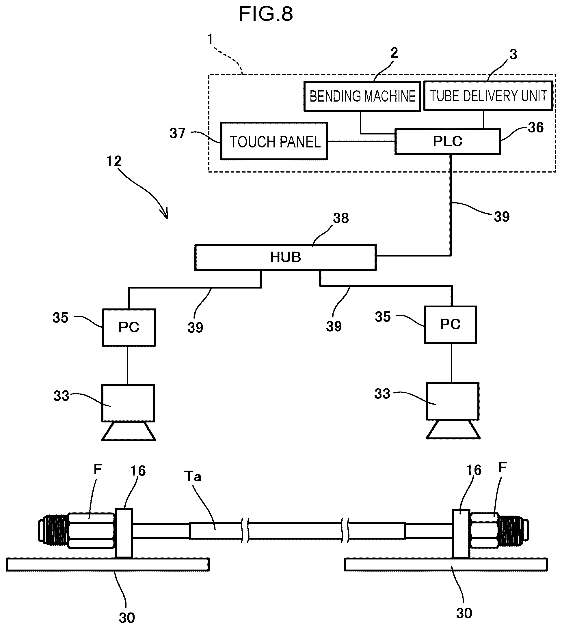 Patent US12576439 Figure 9 – Tube bending system