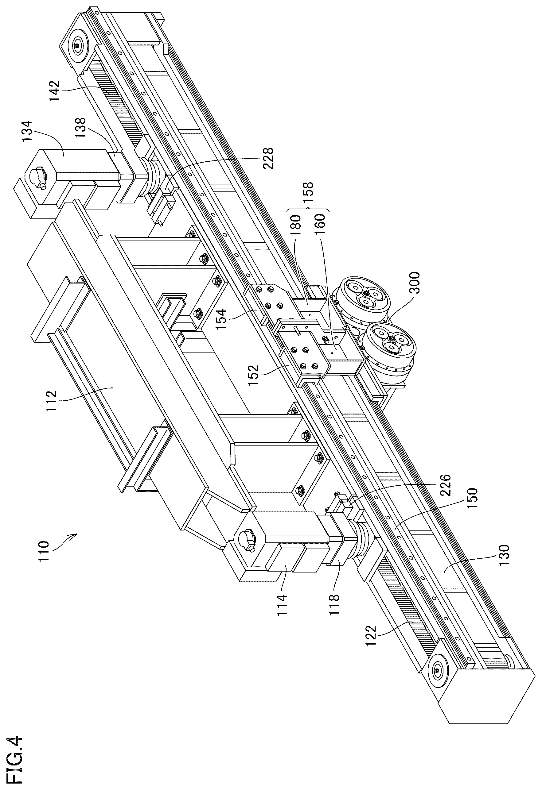 Patent US12576442 Figure 4 – Workpiece transport device