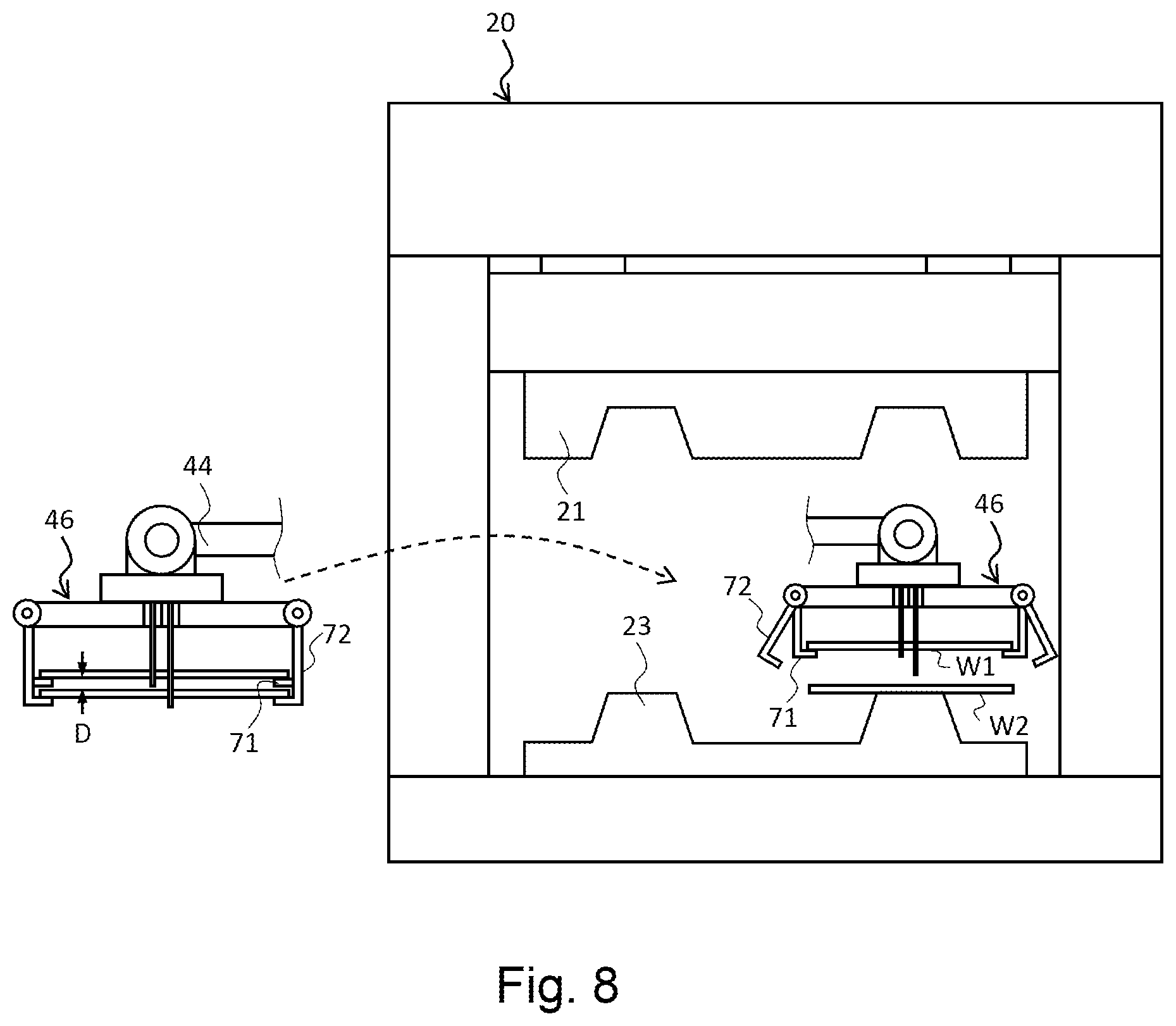 Patent US12576443 Figure 9 – Method of manufacturing press-formed product, apparatus for transporting heated workpiece, and hot-press manufacturing line