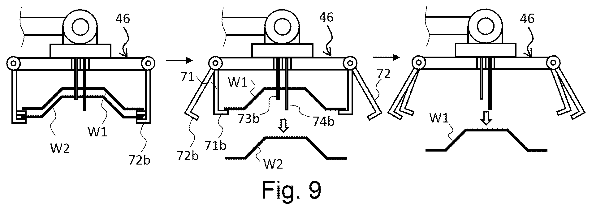 Patent US12576443 Figure 10 – Method of manufacturing press-formed product, apparatus for transporting heated workpiece, and hot-press manufacturing line