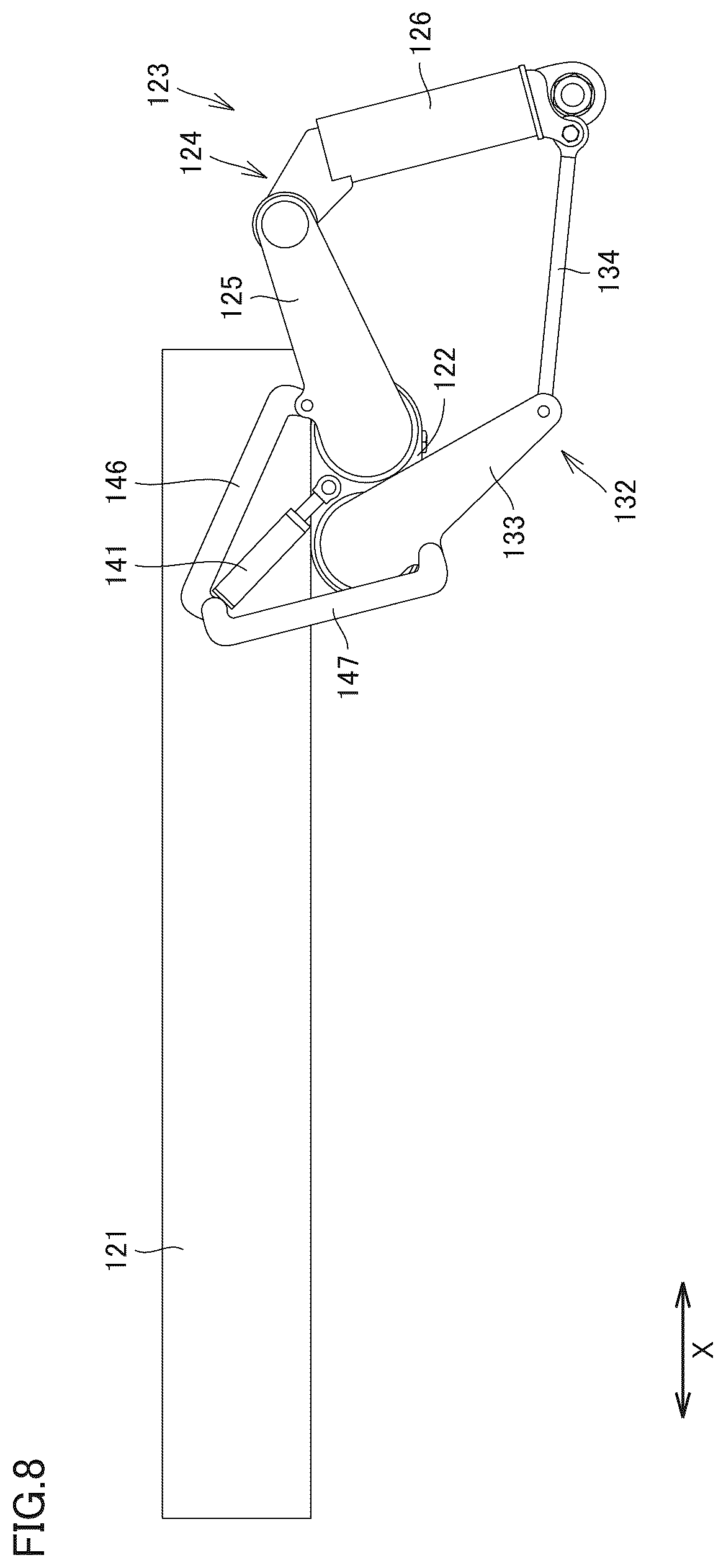 Patent US12576444 Figure 8 – Workpiece transport device