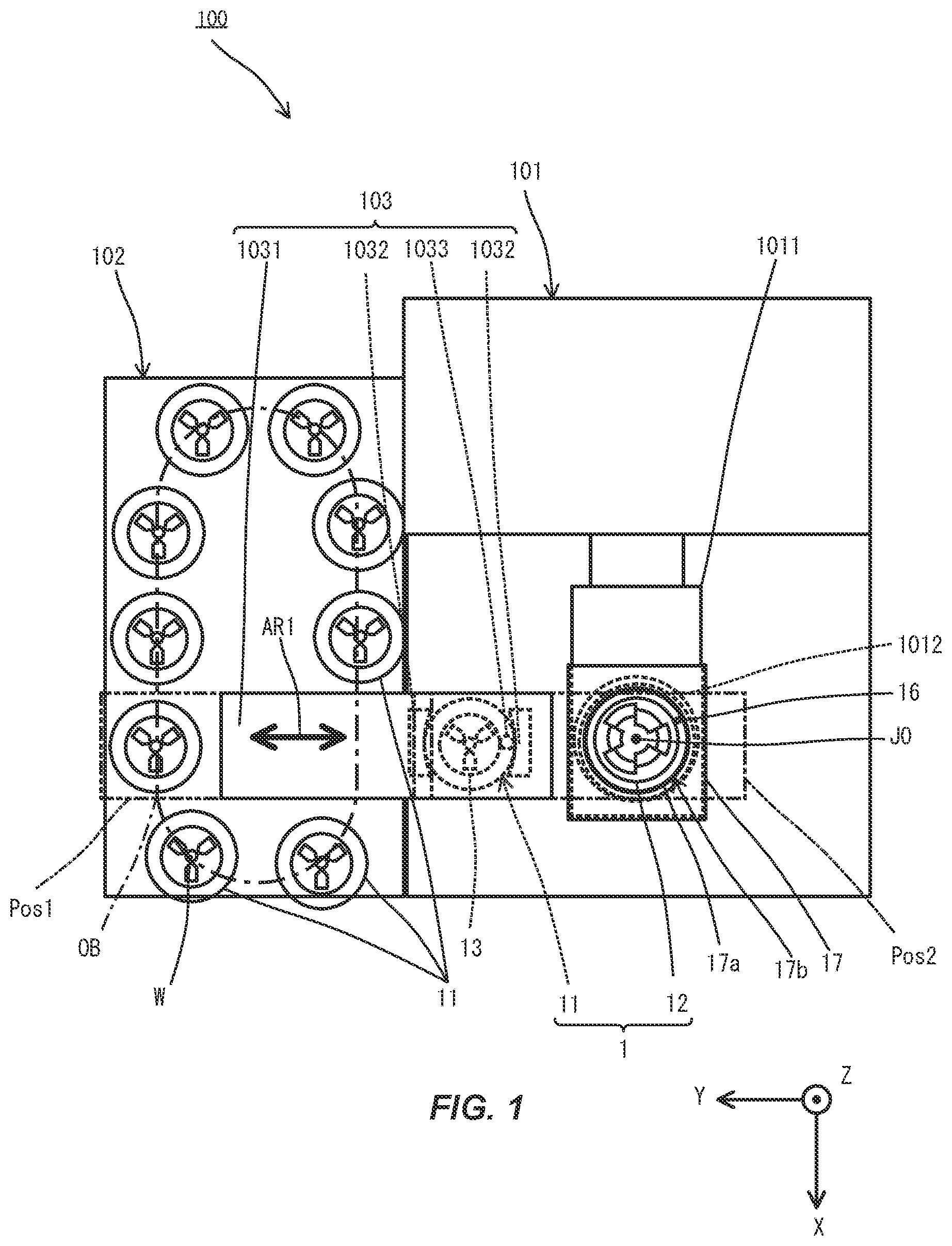 Patent US12576450 Figure 1 – Workpiece holder and machining apparatus