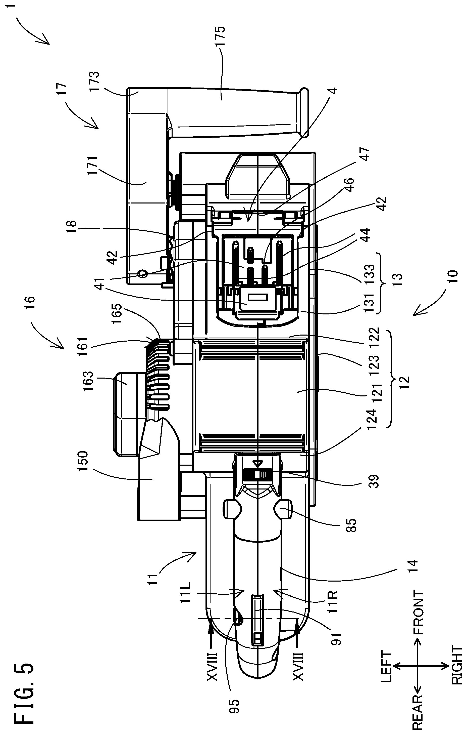 Patent US12576471 Figure 5 – Belt sander