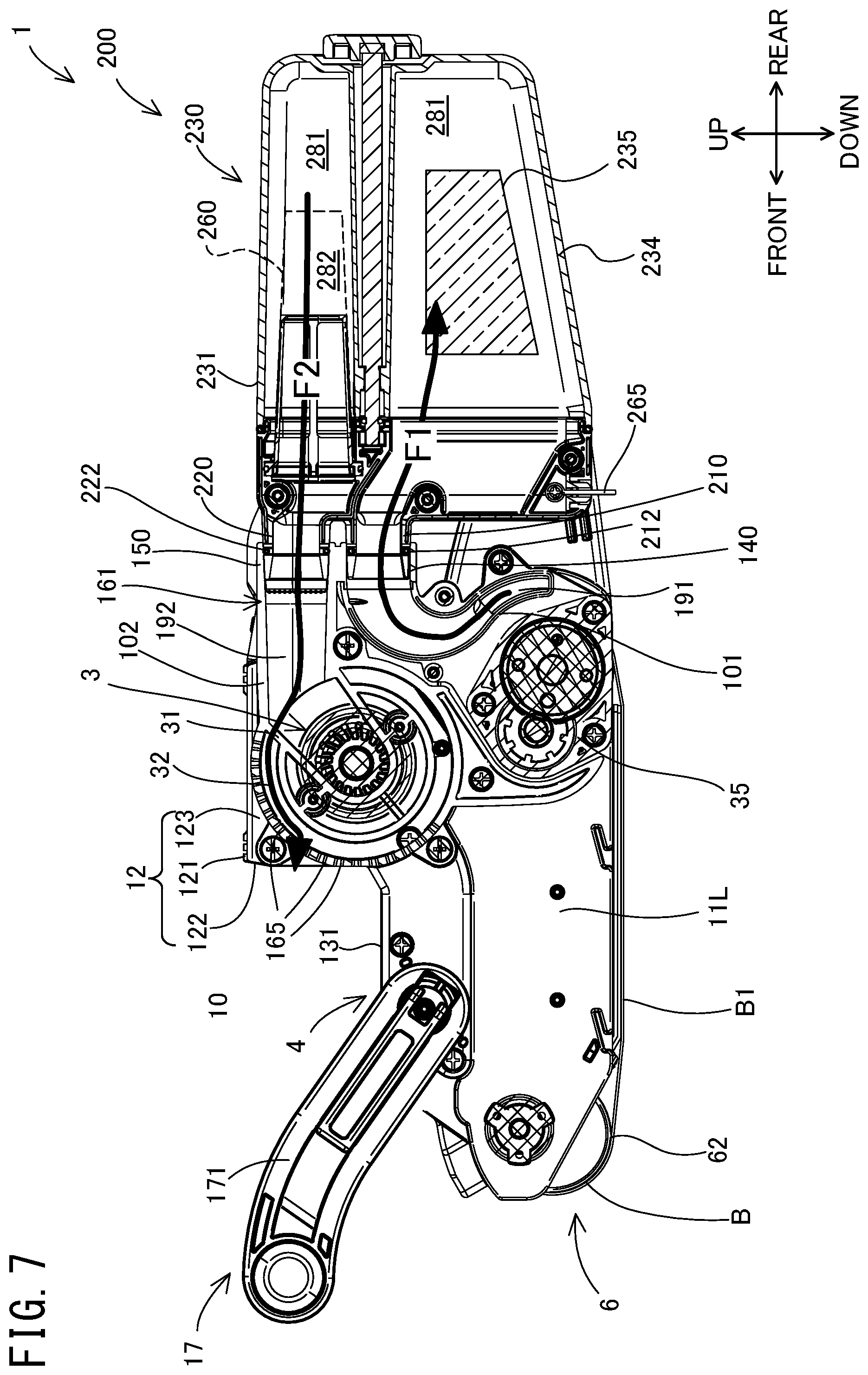 Patent US12576471 Figure 7 – Belt sander