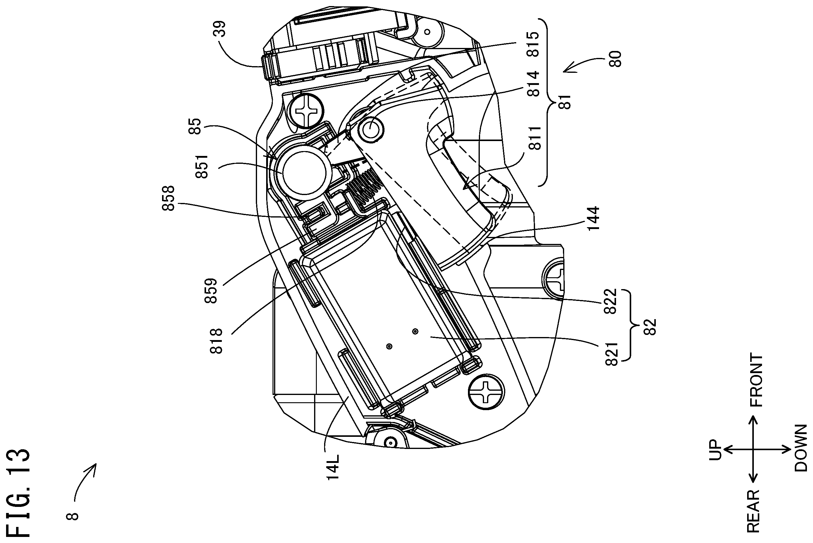 Patent US12576471 Figure 13 – Belt sander