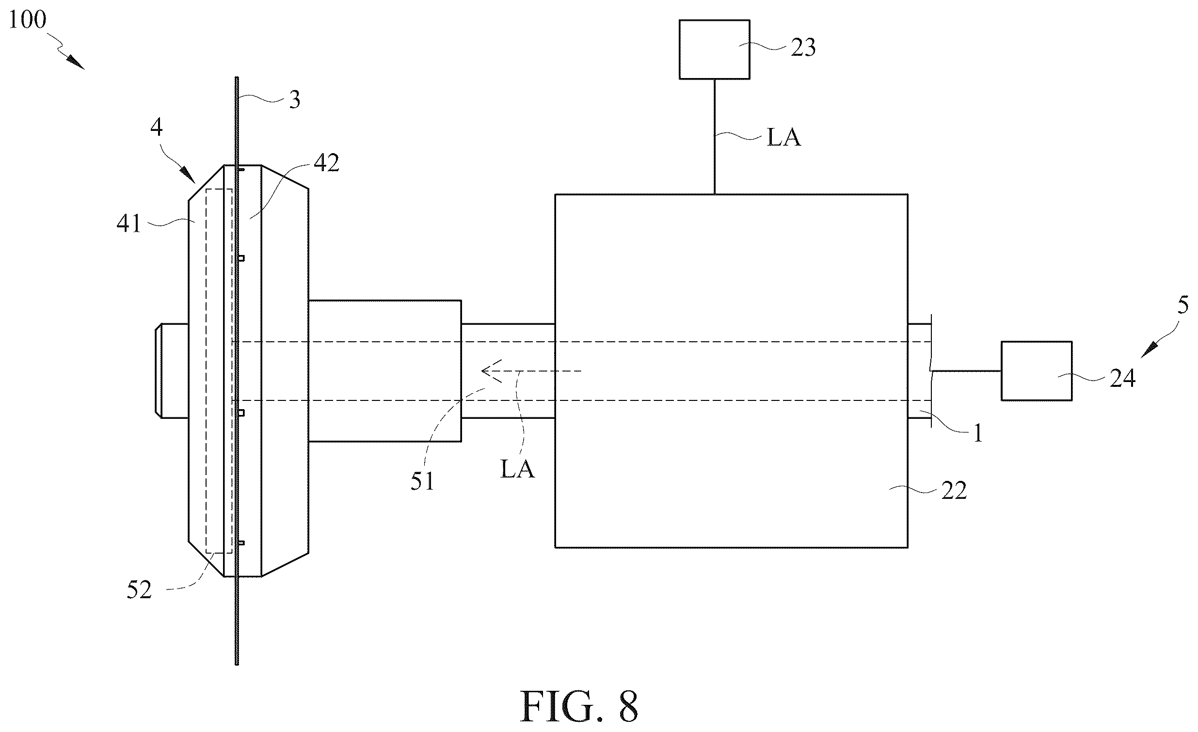 Patent US12576472 Figure 8 – Material cutting and grinding device