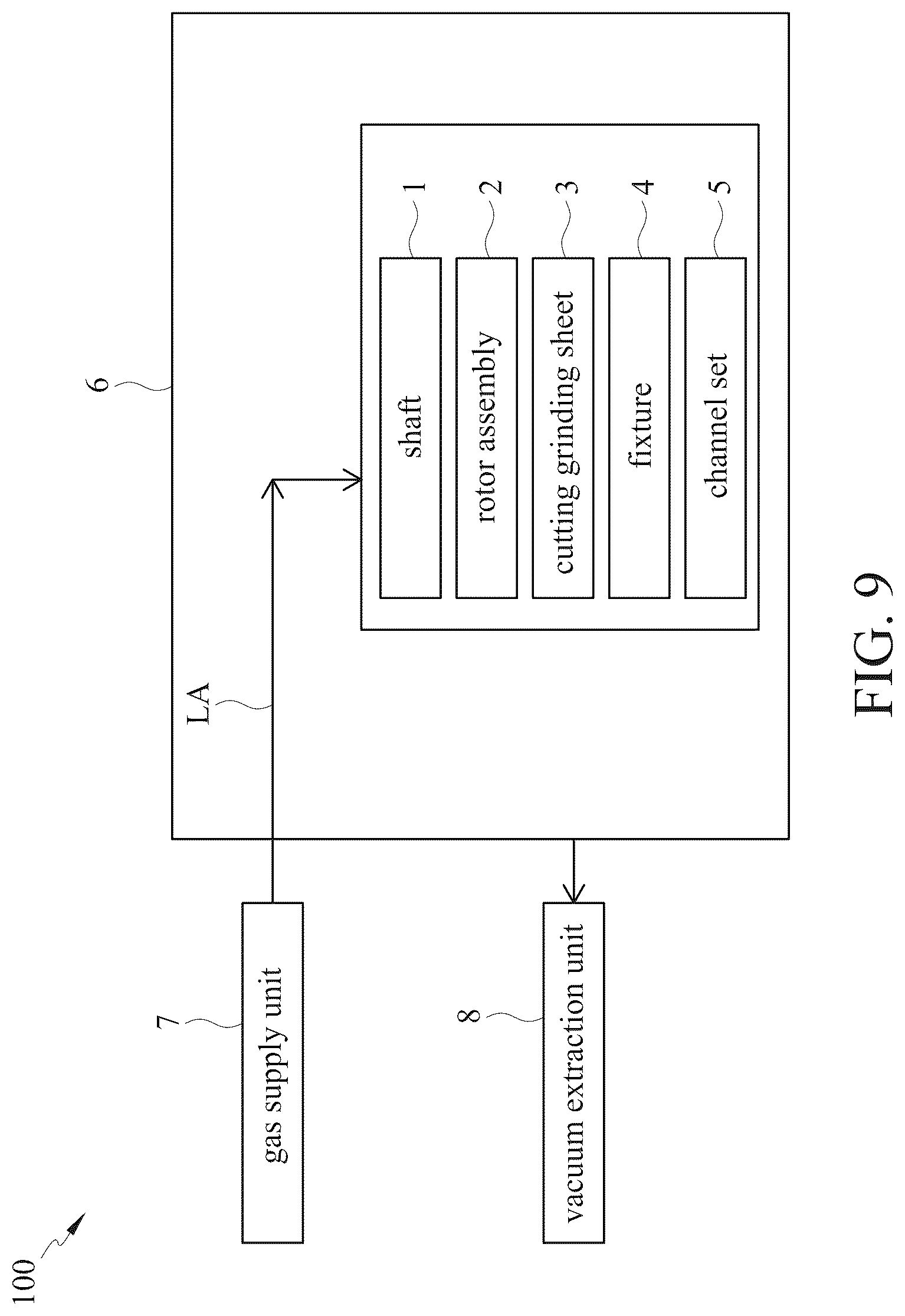 Patent US12576472 Figure 9 – Material cutting and grinding device