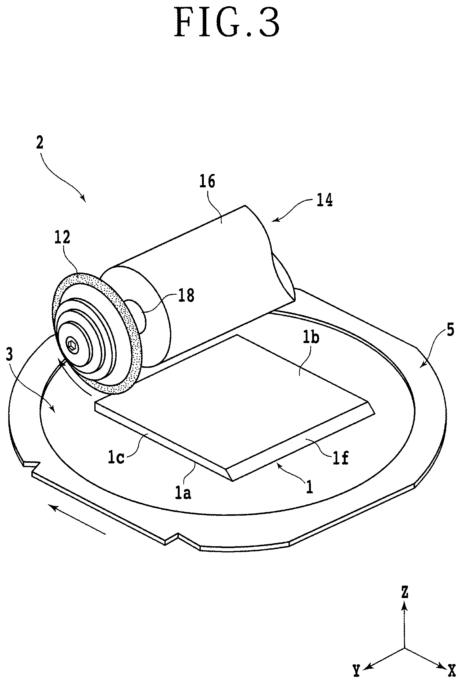 Patent US12576480 Figure 3 – Dressing board and shape determining method