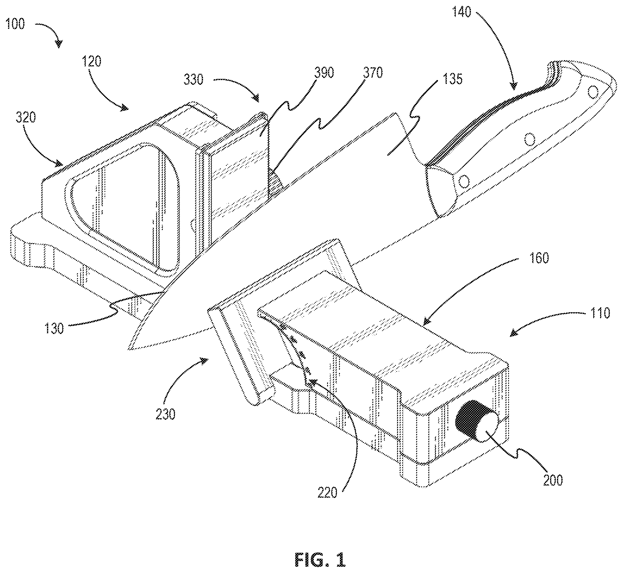 Patent US12576481 Figure 1 – Adjustable angle roller sharpener and method of use