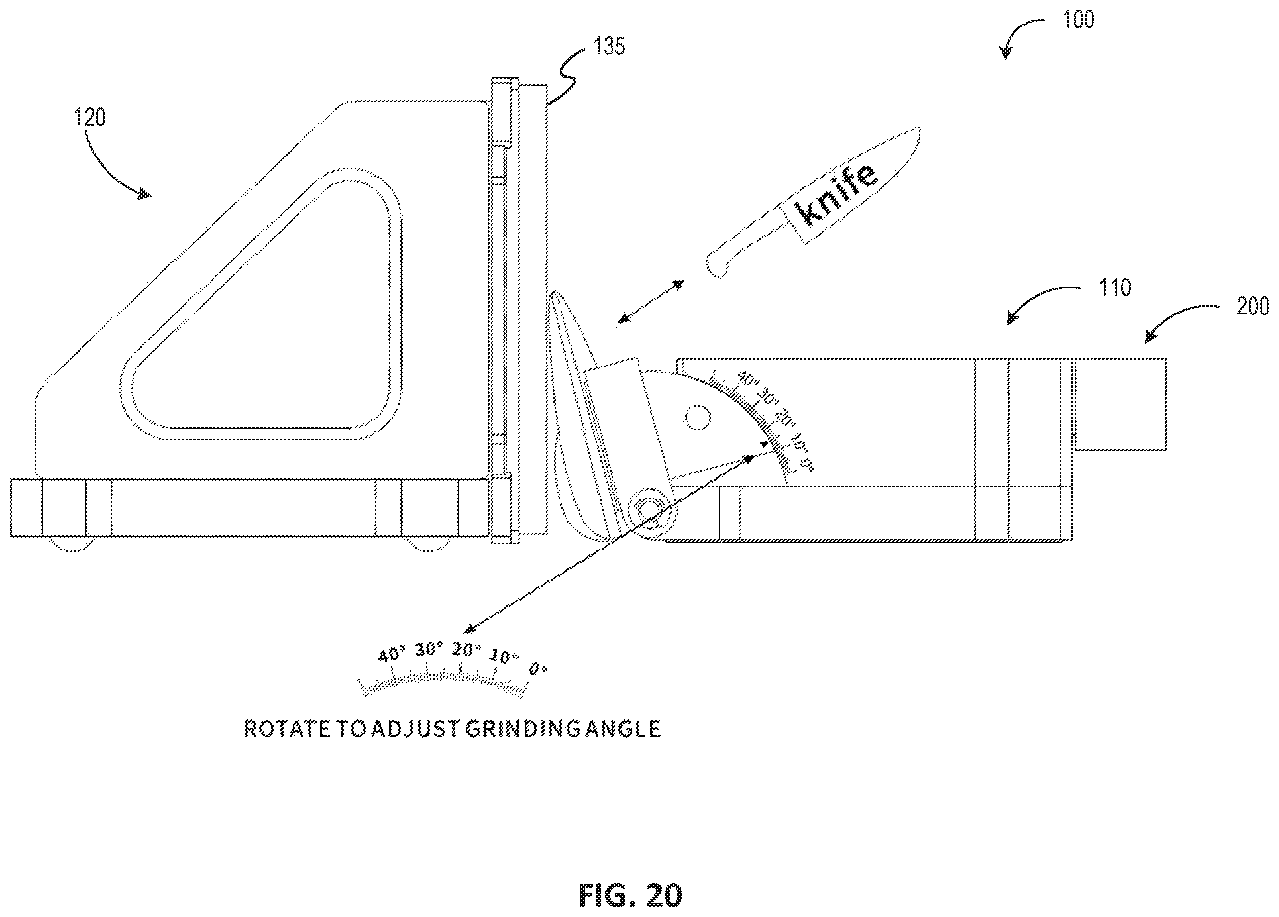 Patent US12576481 Figure 20 – Adjustable angle roller sharpener and method of use
