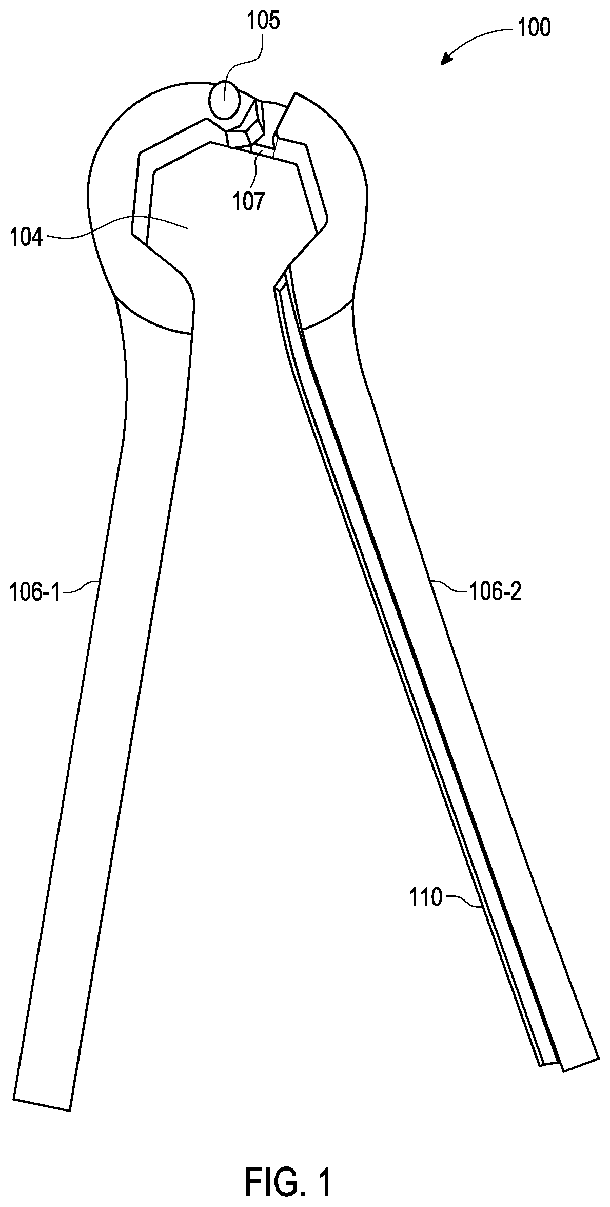 Patent US12576484 Figure 1 – Hinged wrench