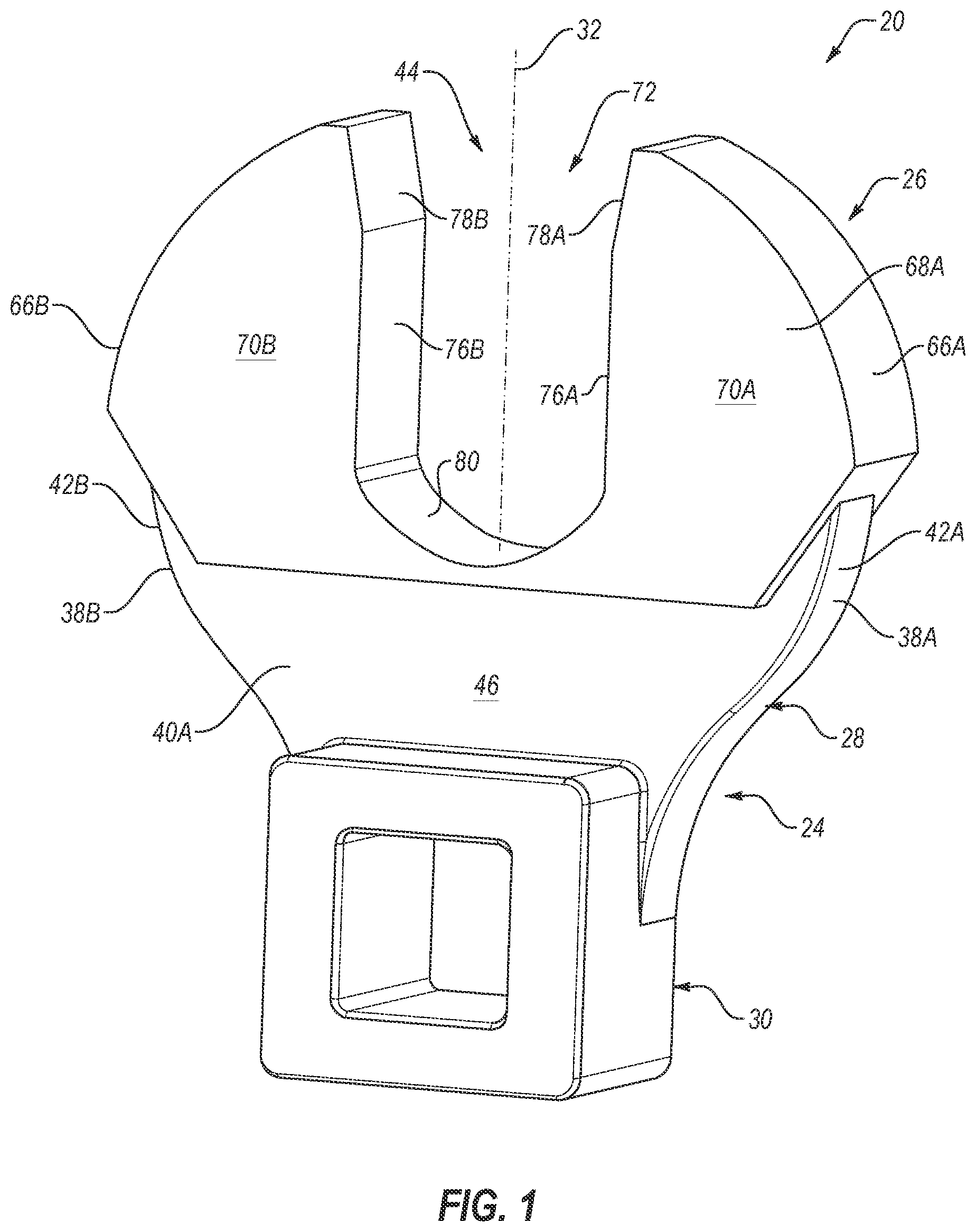 Patent US12576485 Figure 1 – Open-ended wrench with polymer adaptor