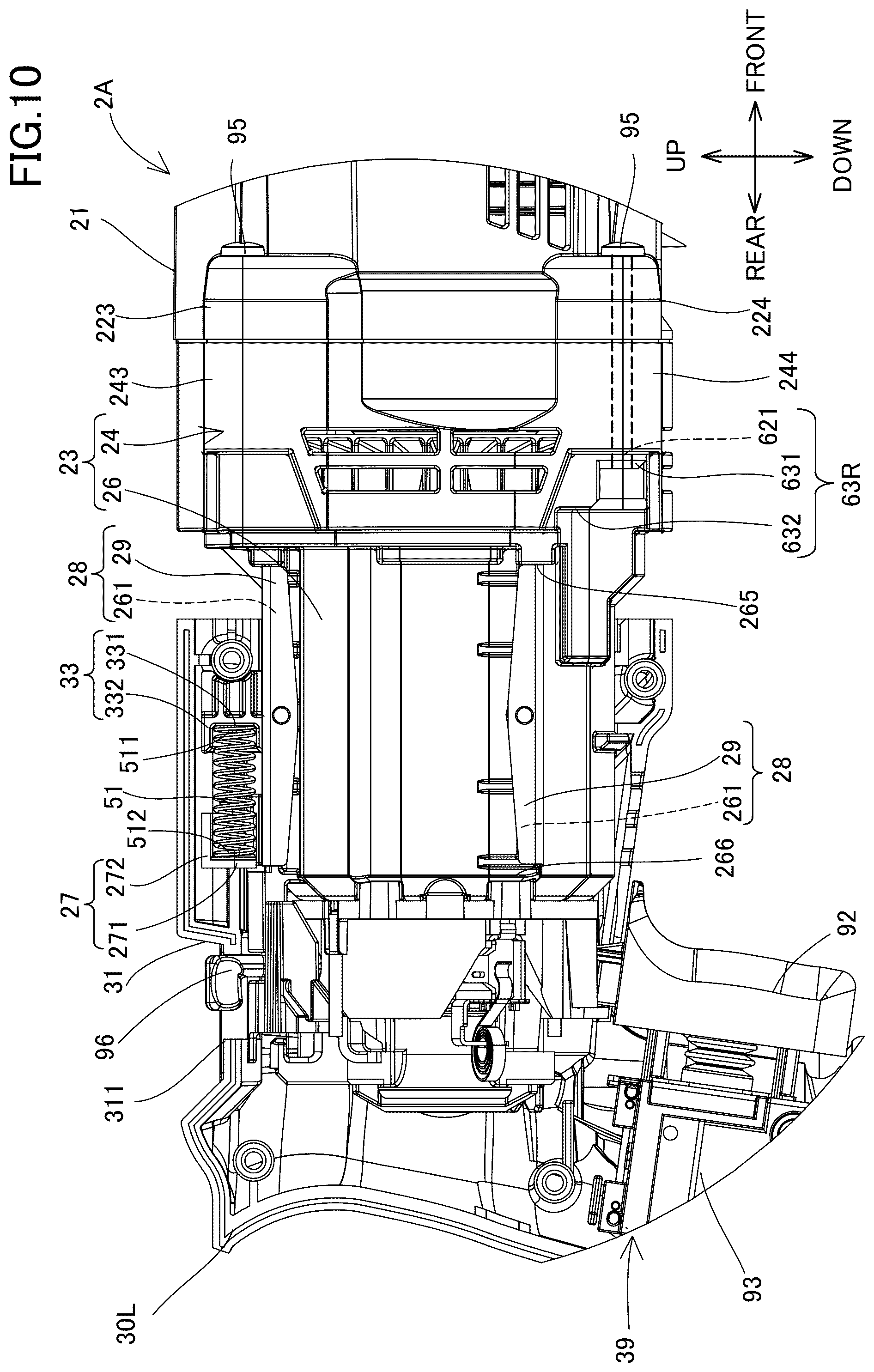 Patent US12576495 Figure 10 – Power tool having a hammer mechanism