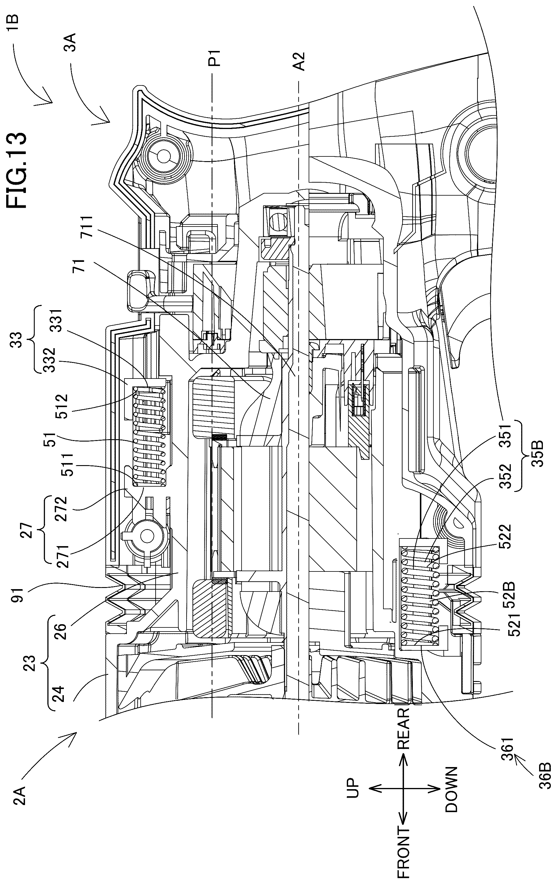 Patent US12576495 Figure 13 – Power tool having a hammer mechanism