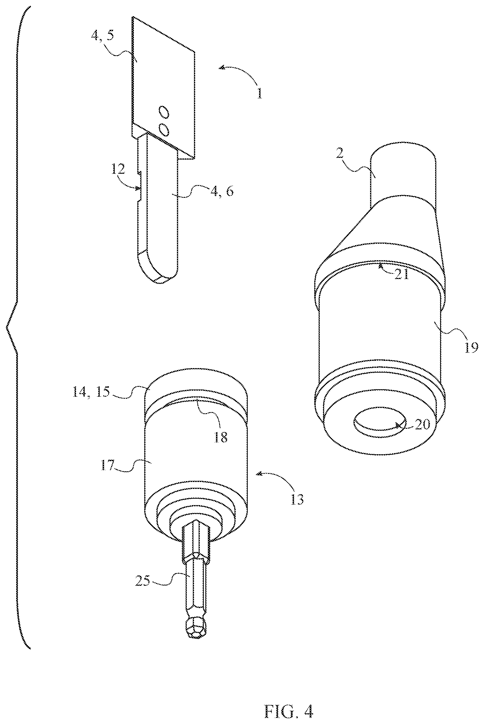Patent US12576496 Figure 4 – Universal chisel attachment