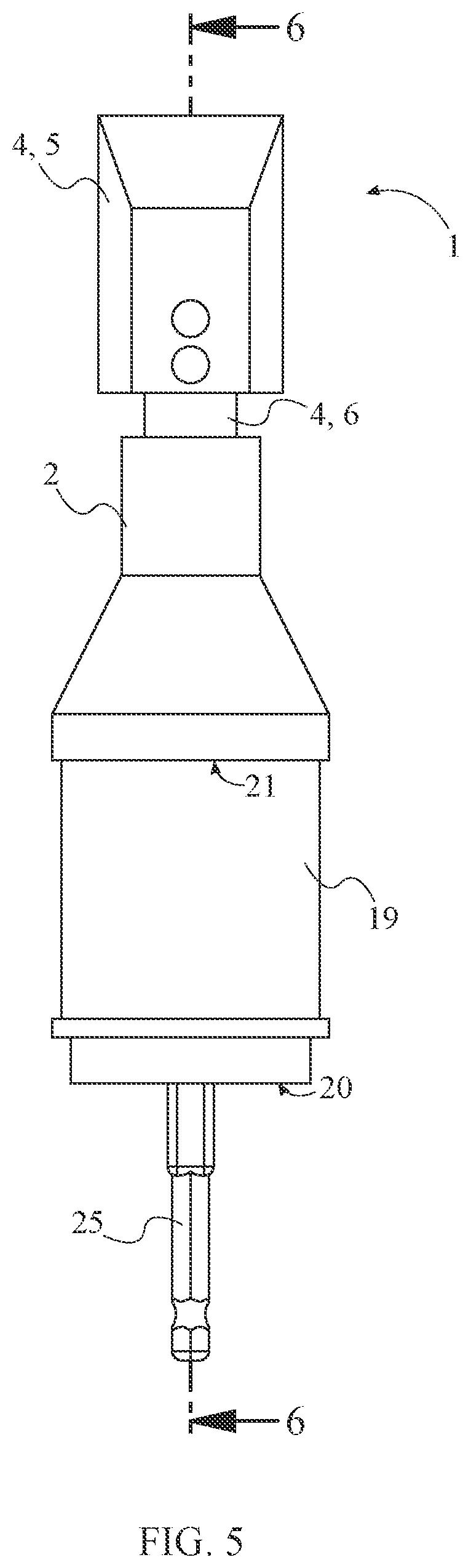 Patent US12576496 Figure 5 – Universal chisel attachment