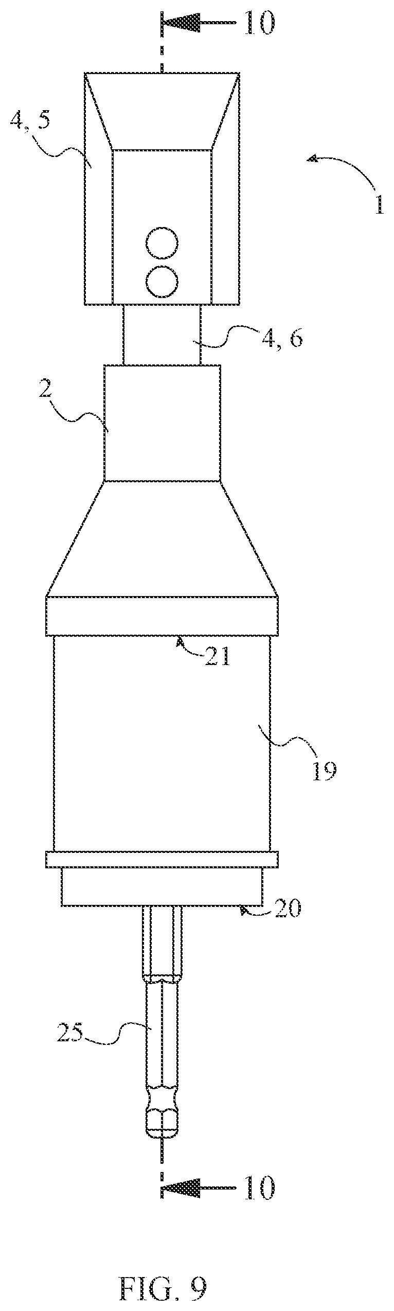 Patent US12576496 Figure 9 – Universal chisel attachment