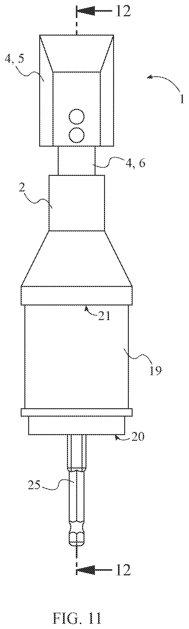 Patent US12576496 Figure 11 – Universal chisel attachment