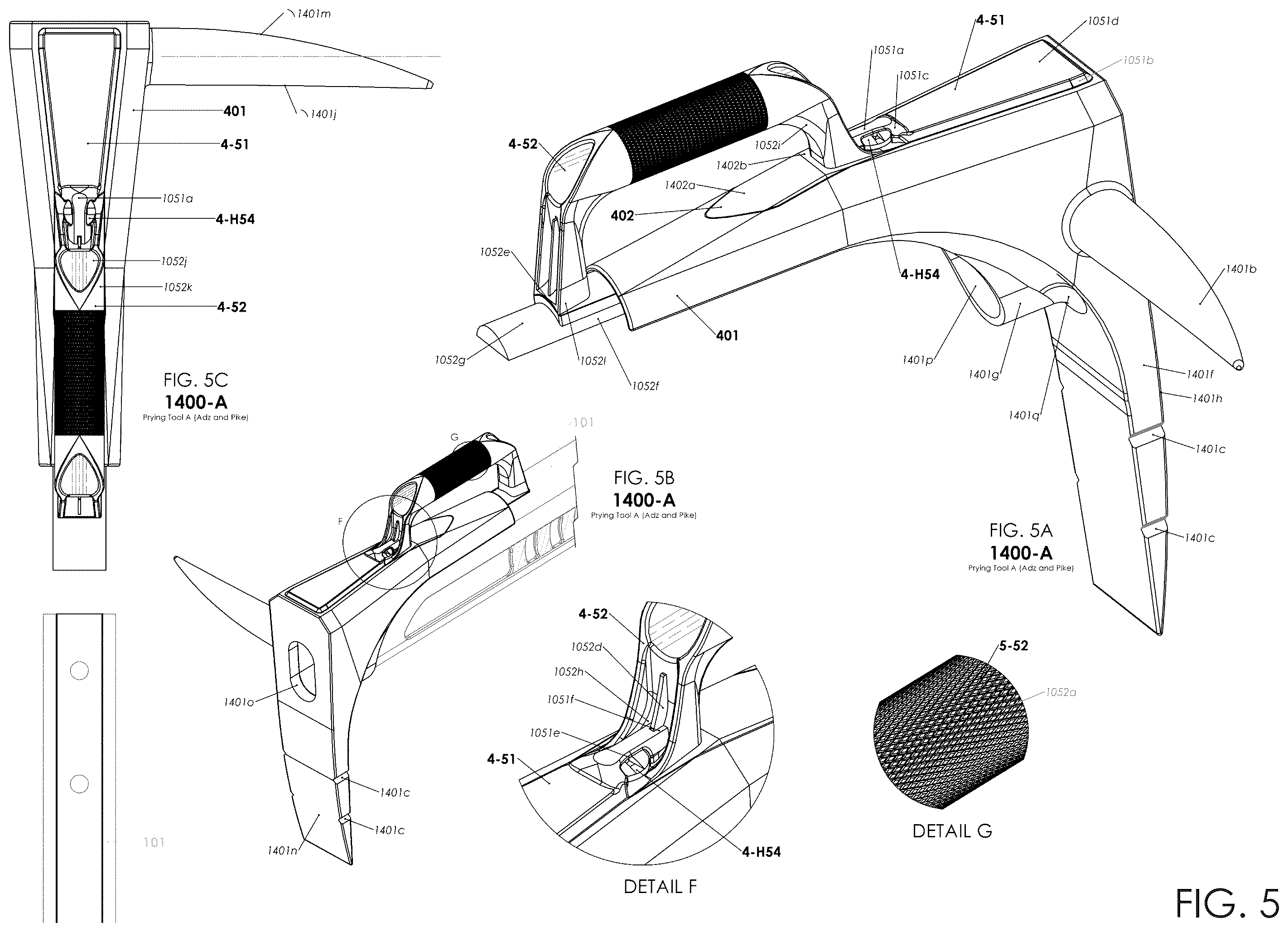 Patent US12576498 Figure 5 – Multi-tool combining firefighting implements