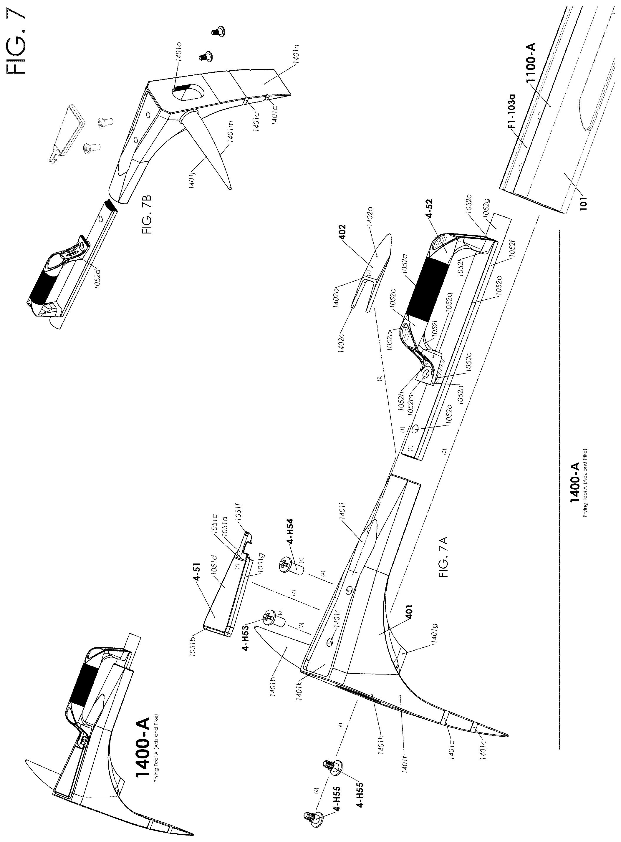 Patent US12576498 Figure 7 – Multi-tool combining firefighting implements