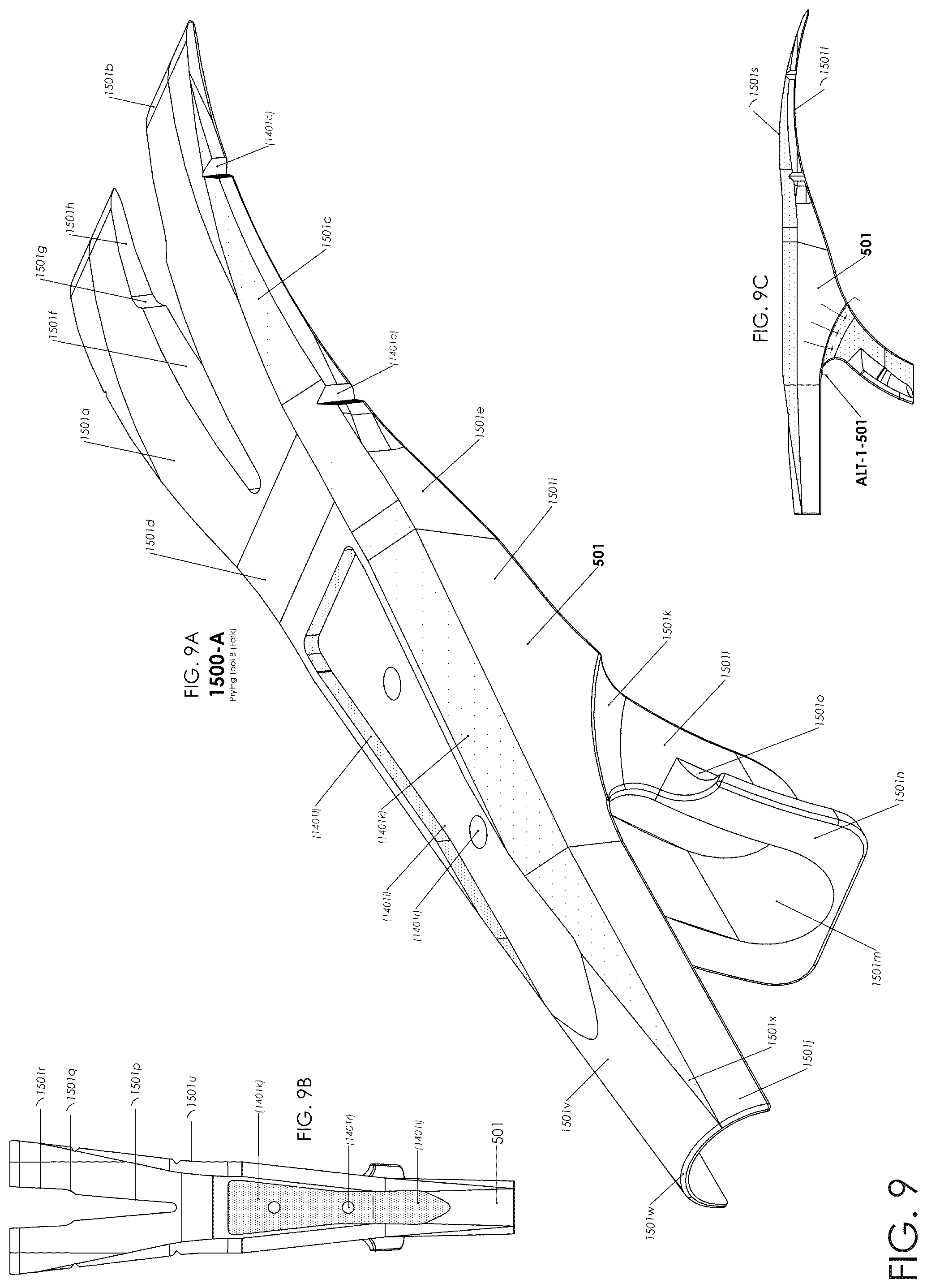 Patent US12576498 Figure 9 – Multi-tool combining firefighting implements