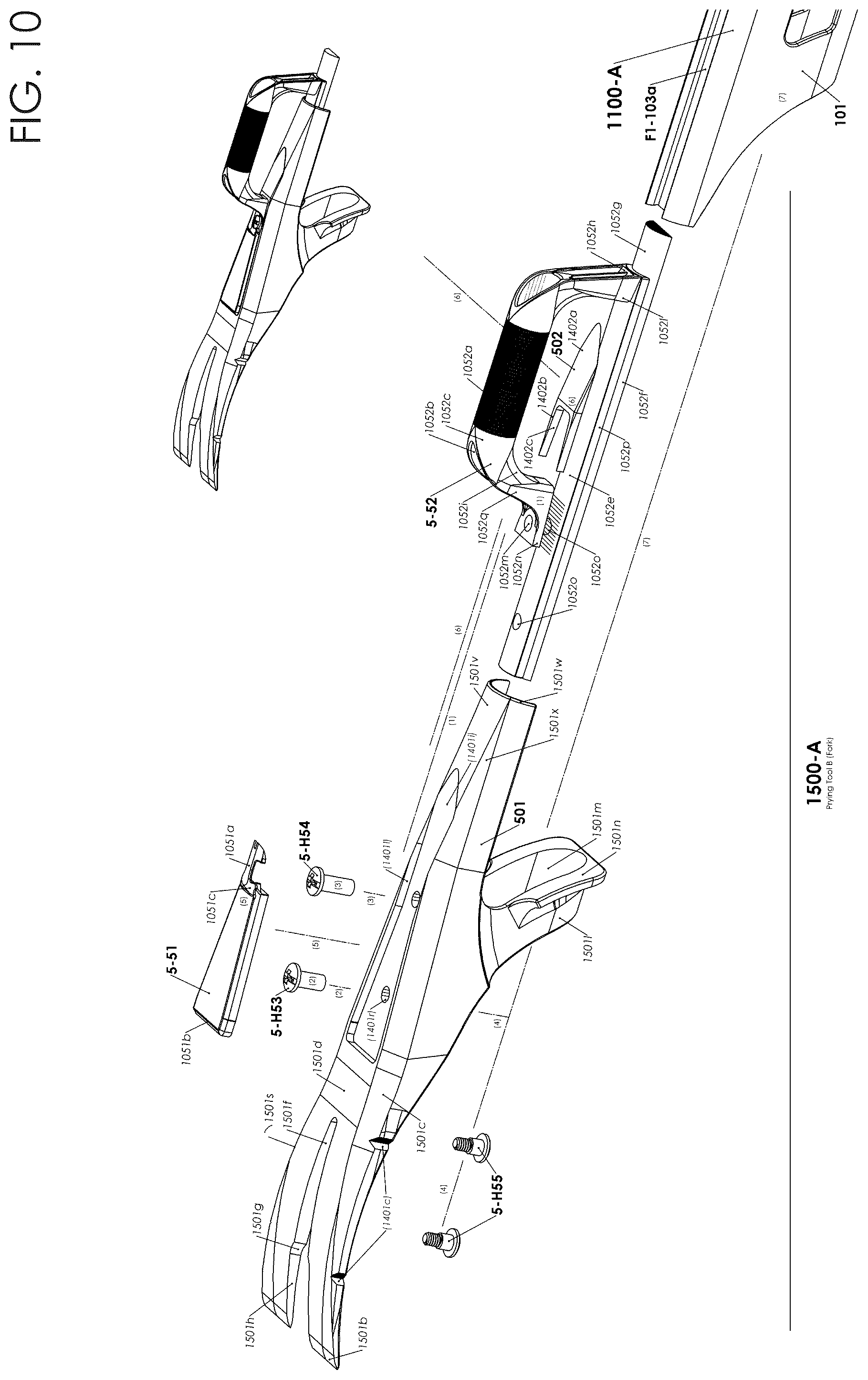 Patent US12576498 Figure 10 – Multi-tool combining firefighting implements