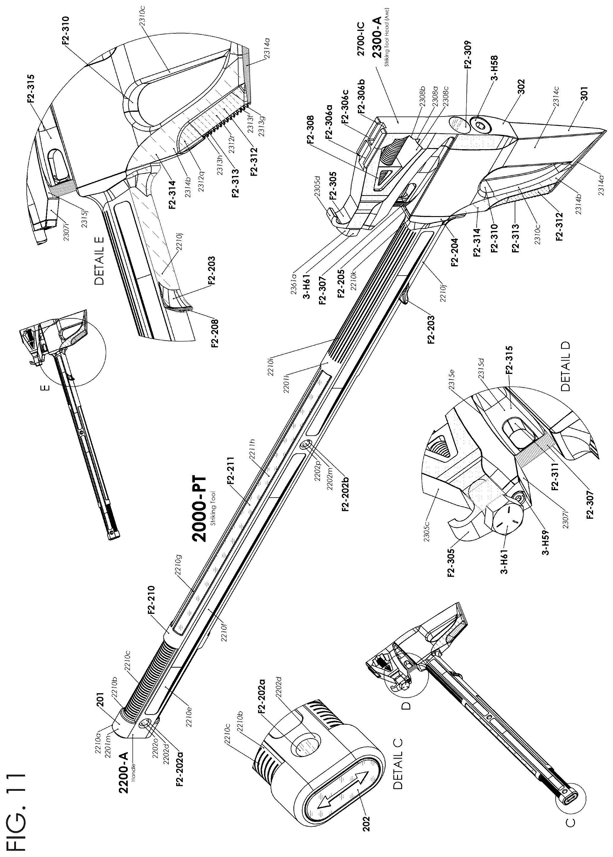 Patent US12576498 Figure 11 – Multi-tool combining firefighting implements