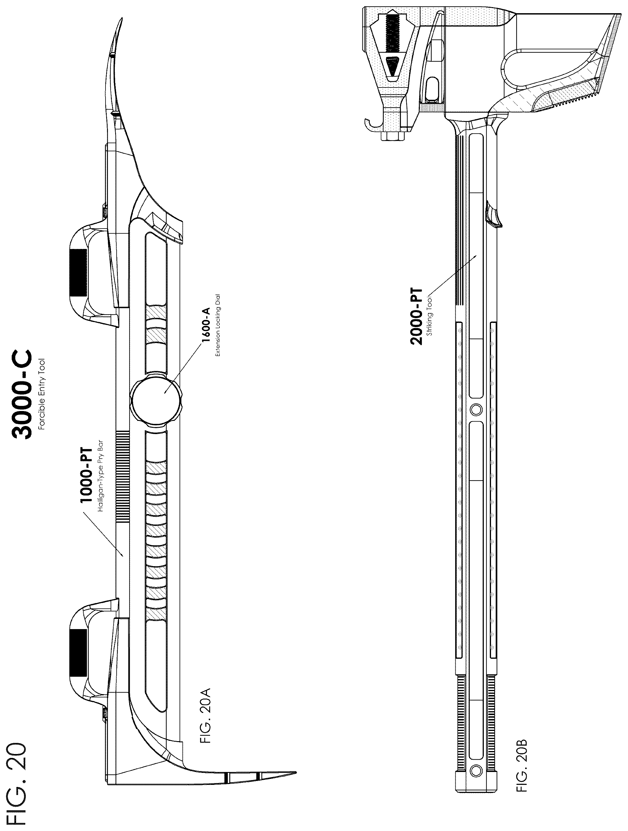 Patent US12576498 Figure 20 – Multi-tool combining firefighting implements