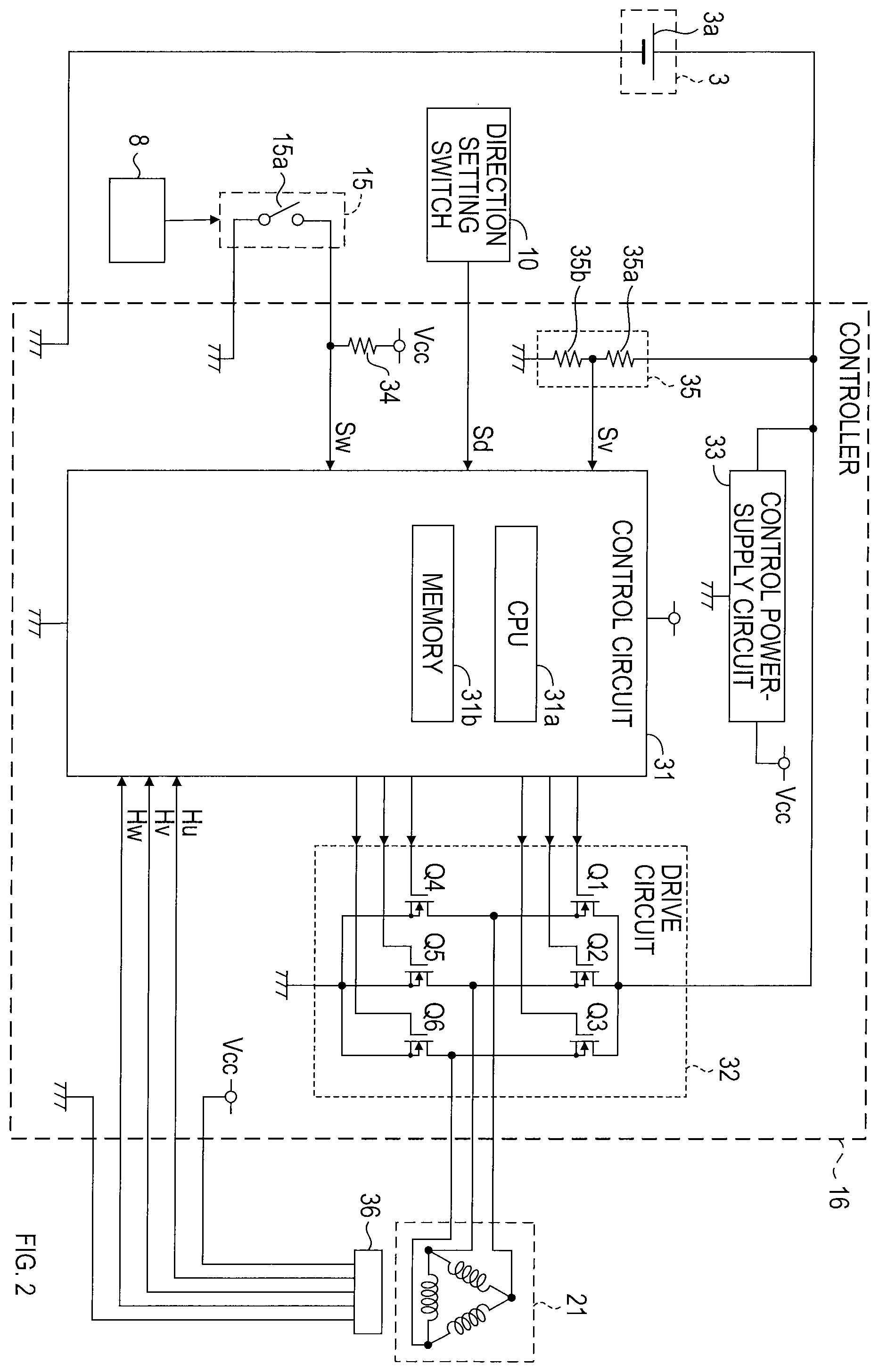 Patent US12576500 Figure 2 – Electric power tool, and method for controlling motor in electric power tool
