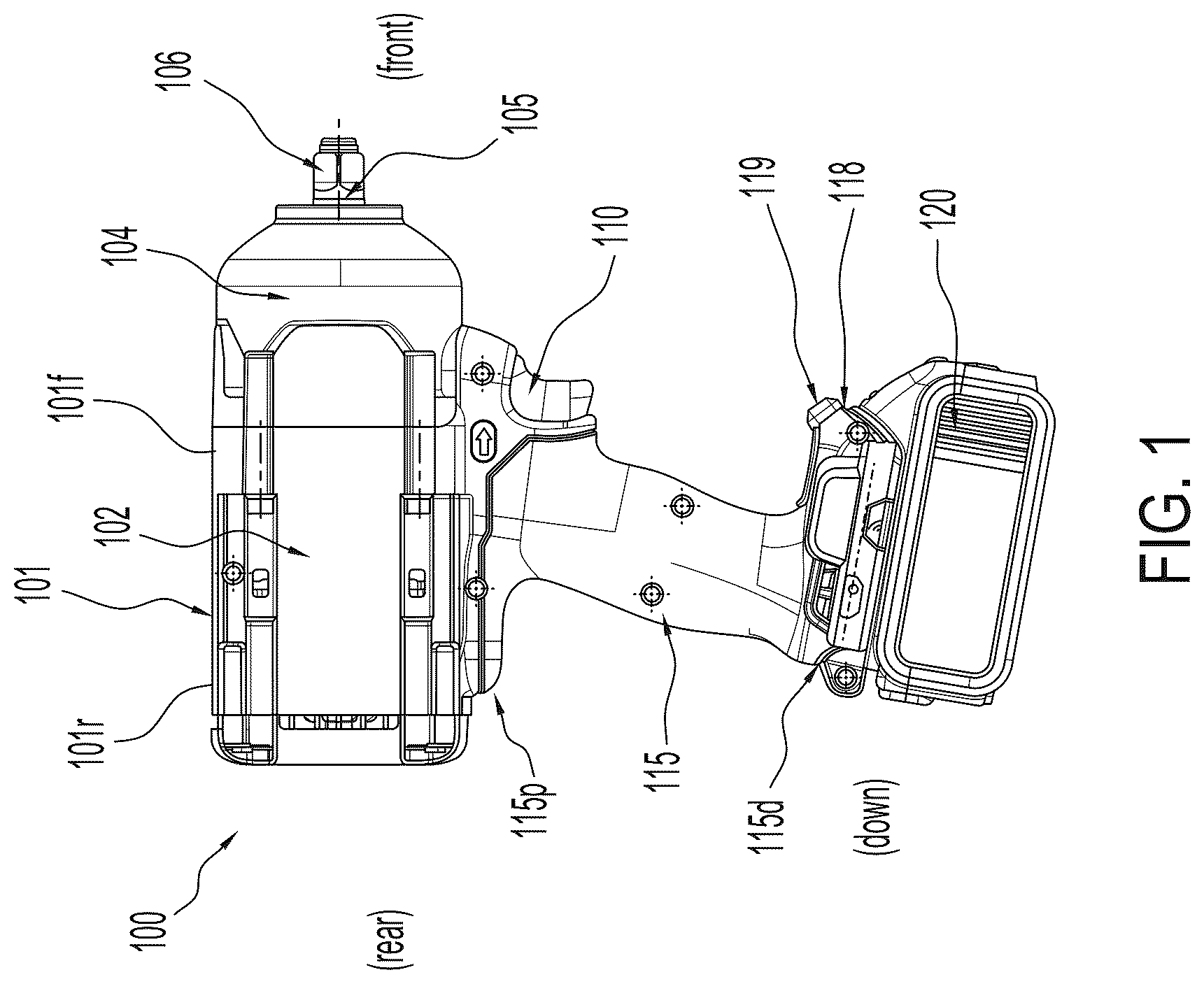 Patent US12576501 Figure 1 – Impact power tool