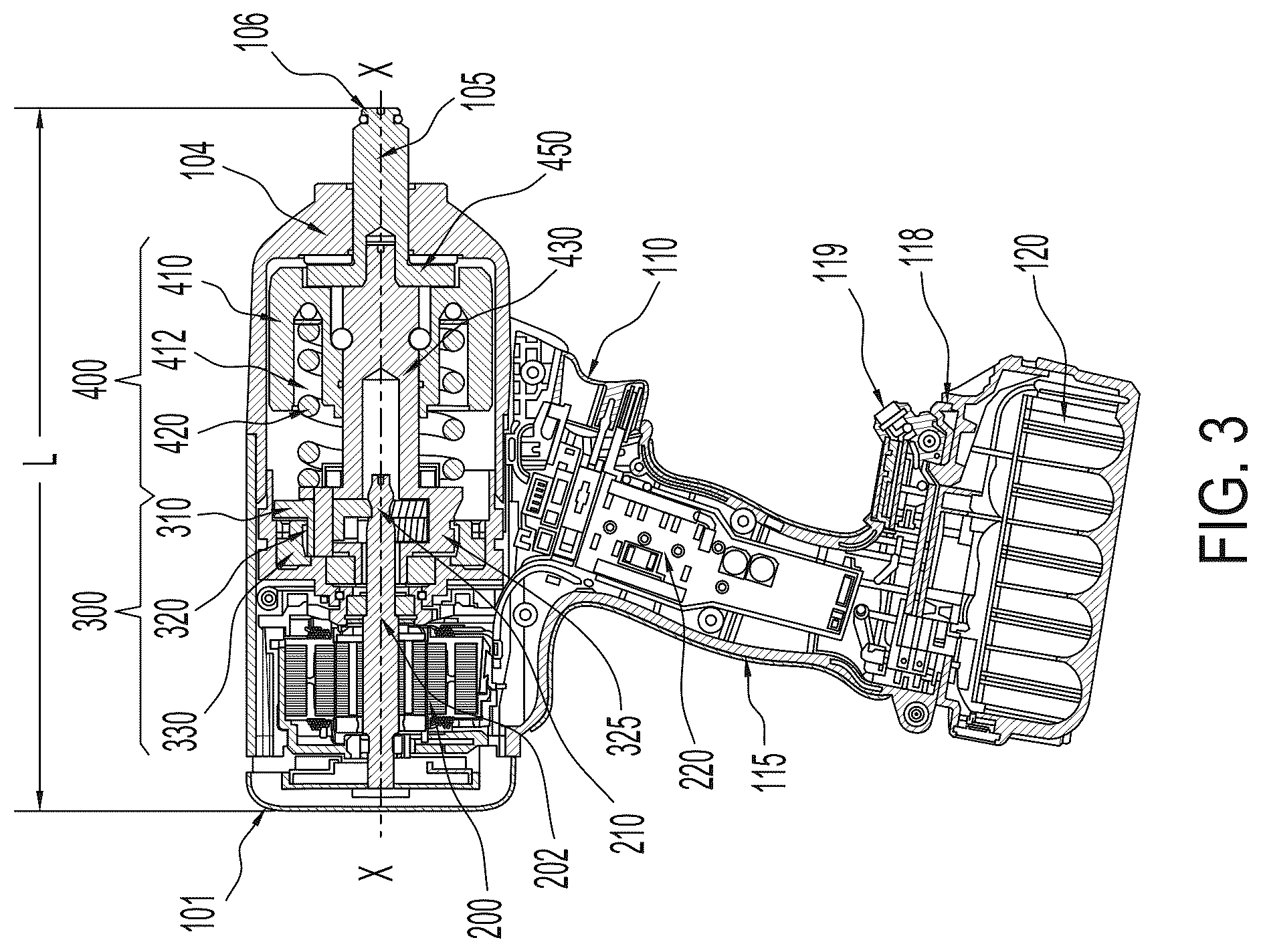 Patent US12576501 Figure 3 – Impact power tool