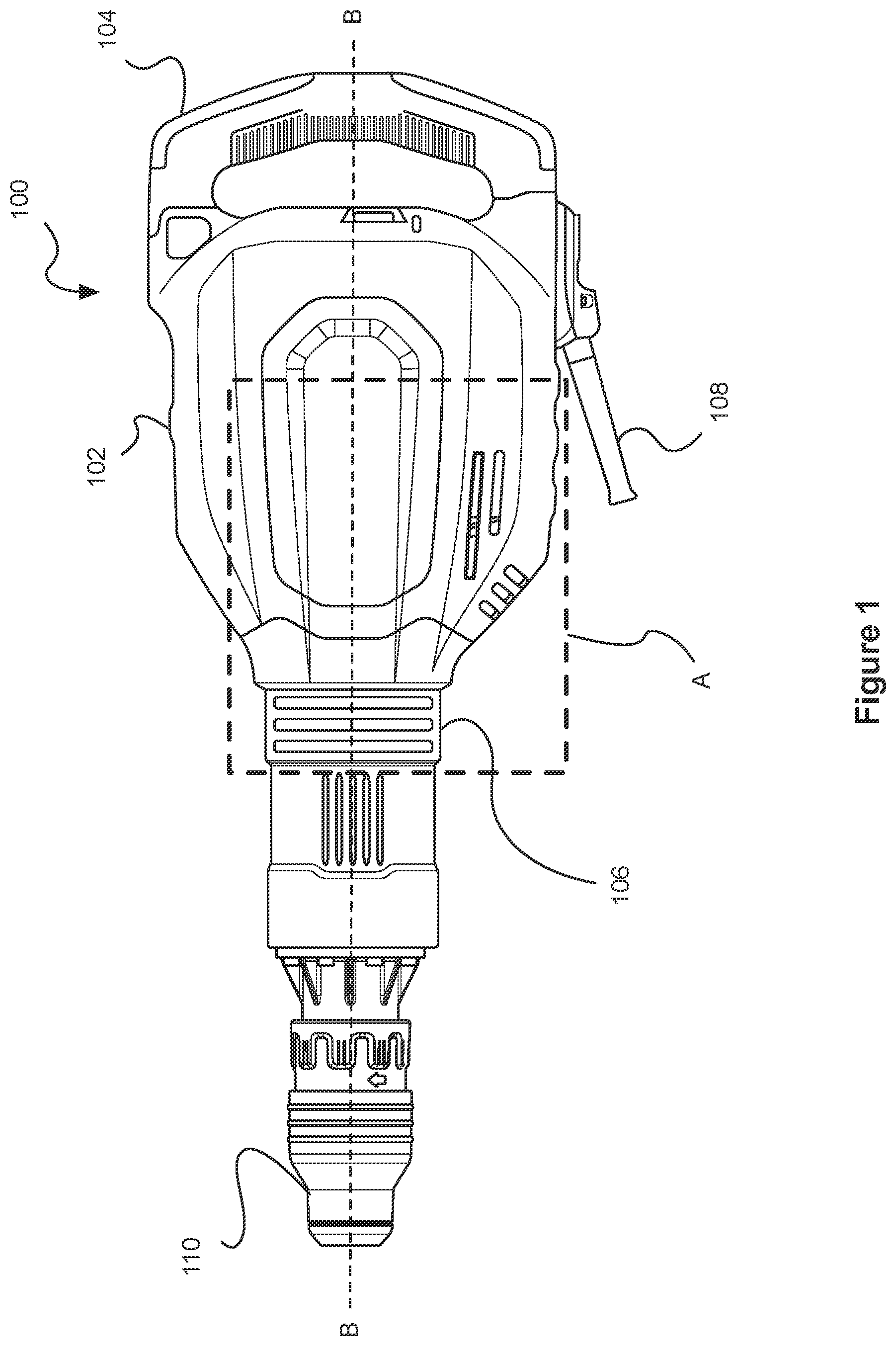 Patent US12576502 Figure 1 – Power tool