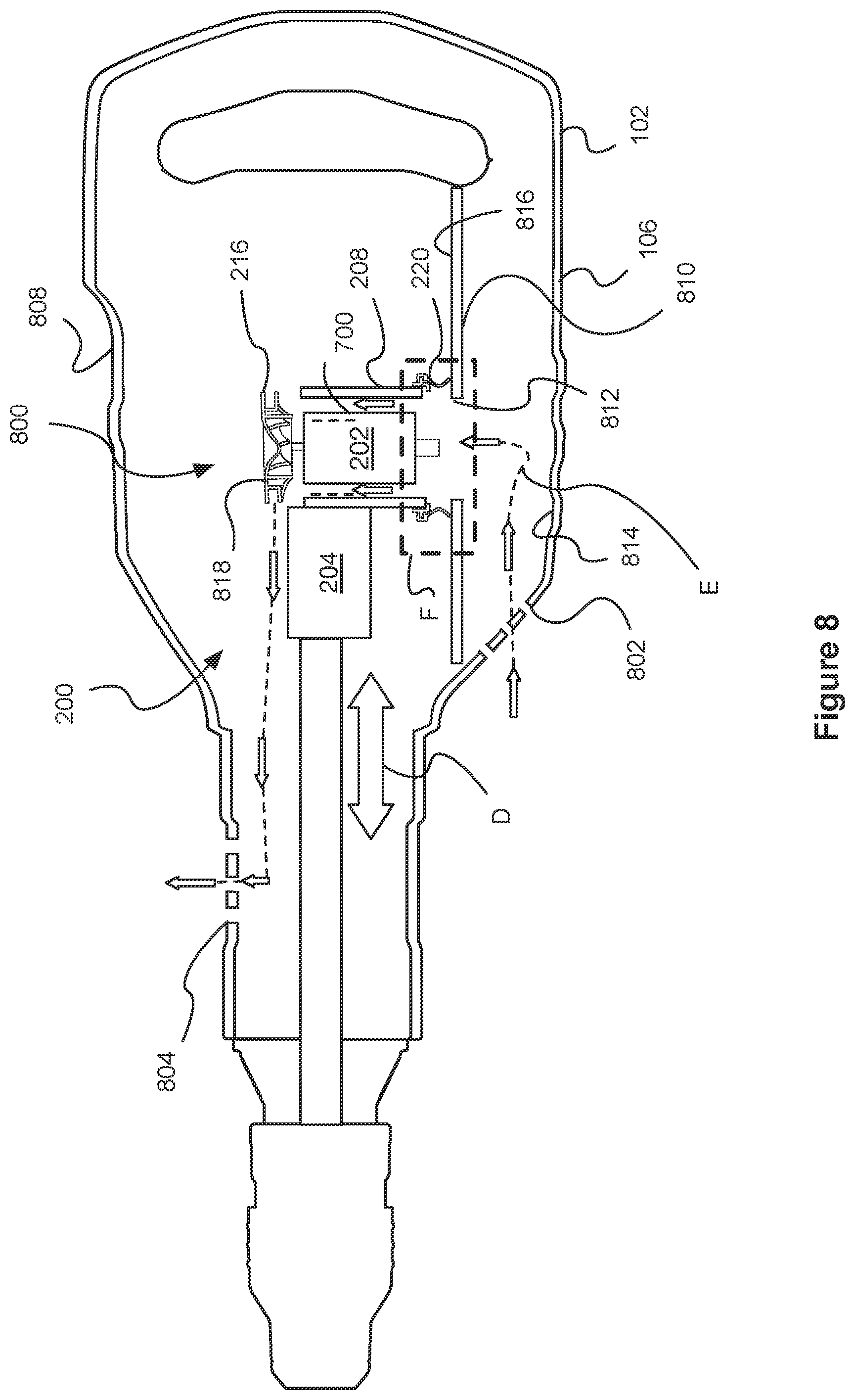 Patent US12576502 Figure 8 – Power tool