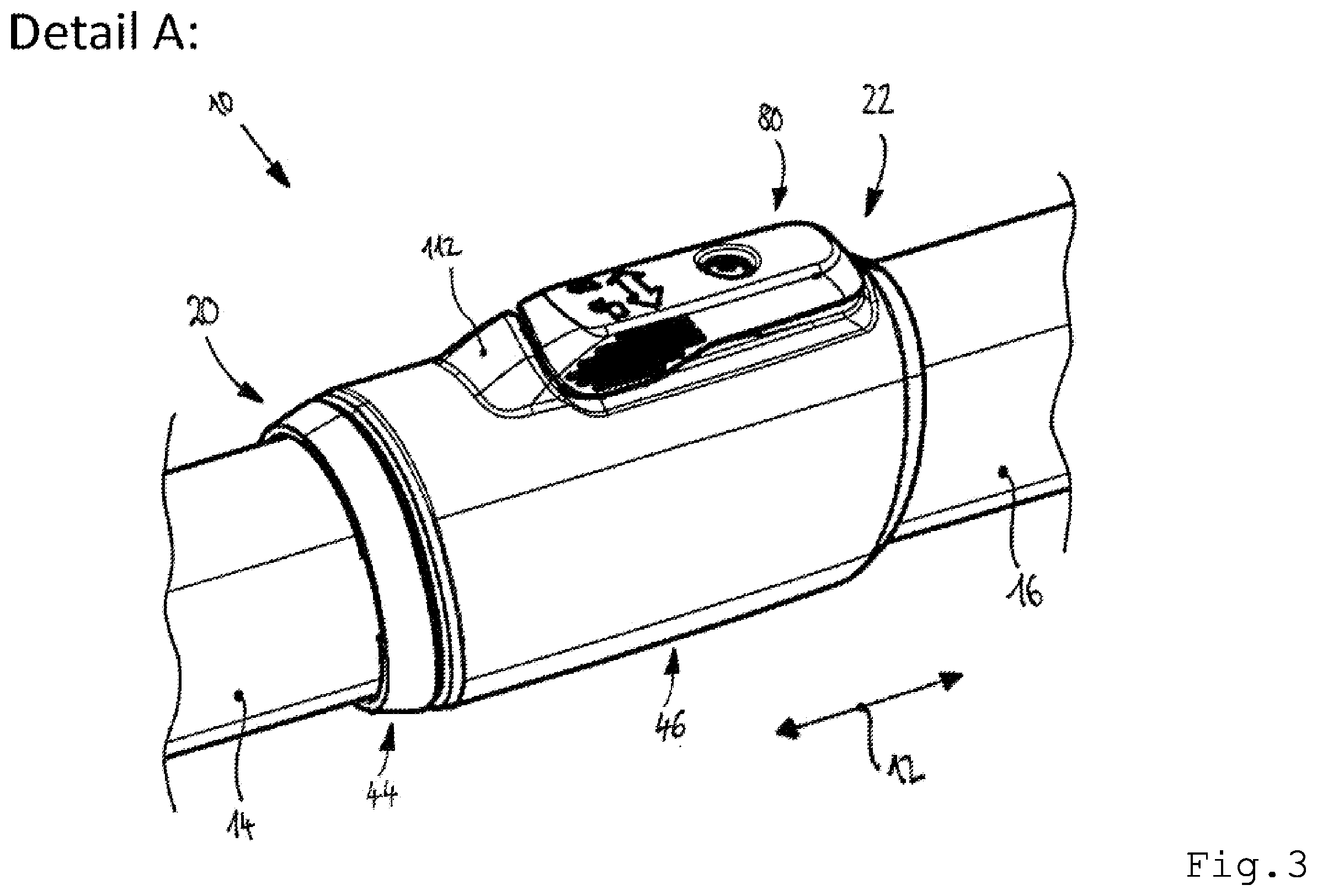 Patent US12576503 Figure 3 – Connection assembly for a hand-guided machine tool and hand-guided machine tool